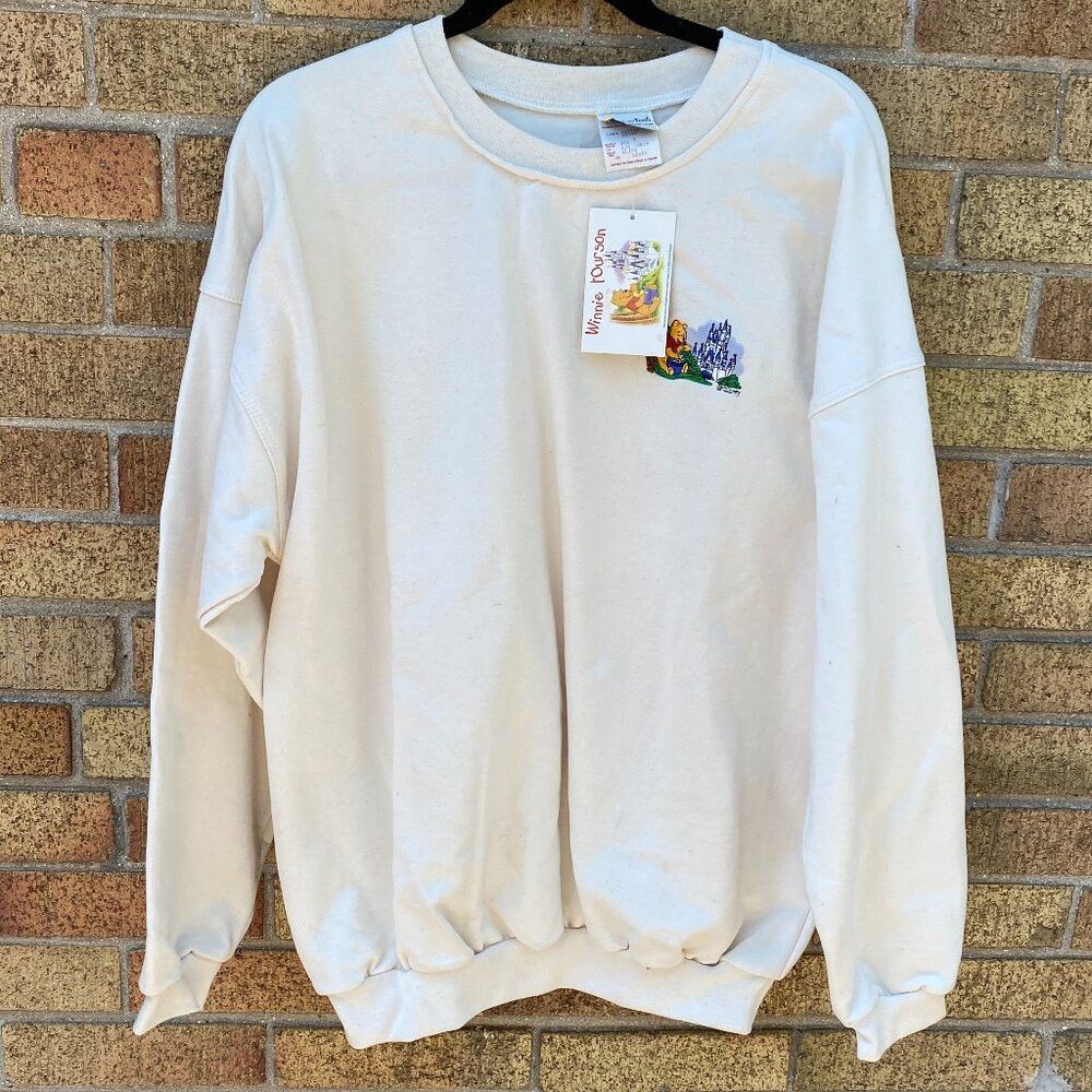 Disney BNWT Vintage 1991 Disney Winnie The Pooh Embroidered Crewne Size US XL / EU 56 / 4 - 2 Thumbnail