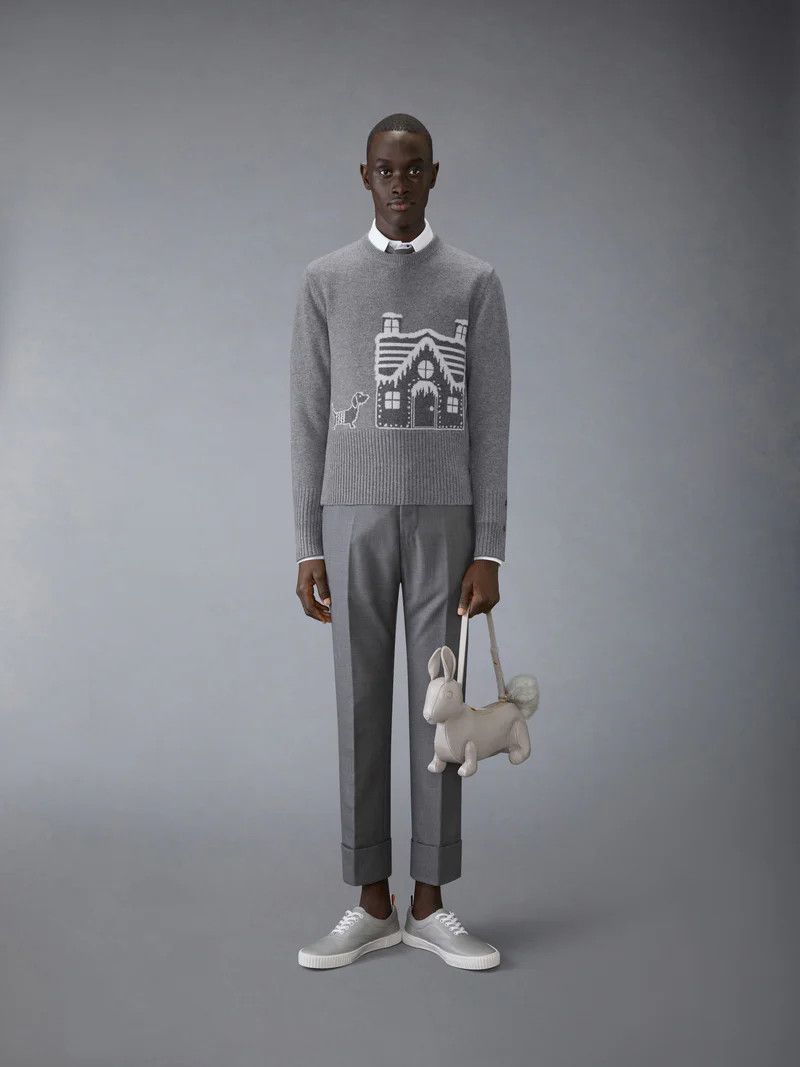 Thom Browne o1h1sh10525 Holiday Scenery Crew Neck Pullover in Grey Size US XL / EU 56 / 4 - 4 Thumbnail