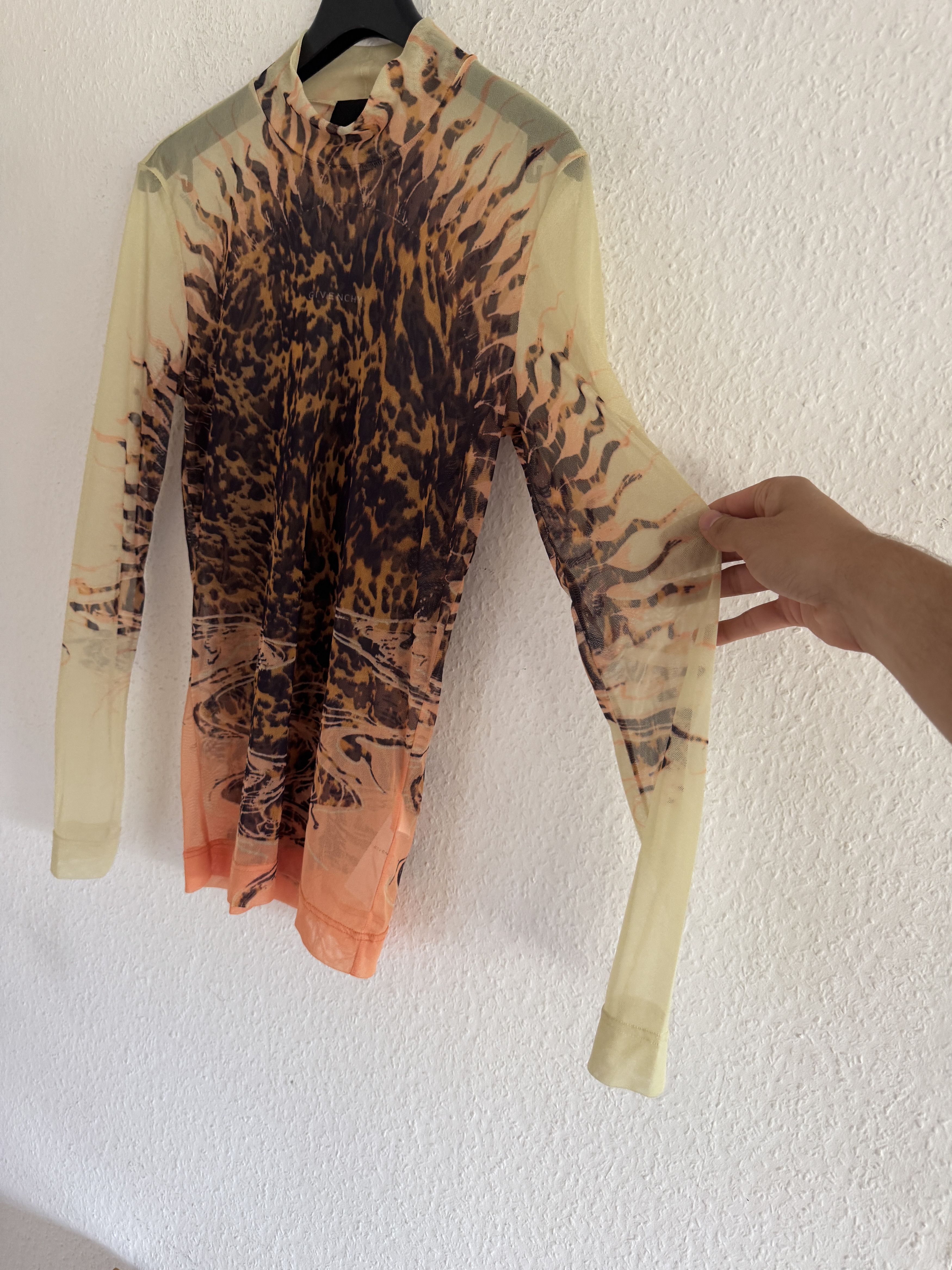 Givenchy Marble Sun Mesh Long Sleeve Top Size US XS / EU 42 / 0 - 5 Thumbnail