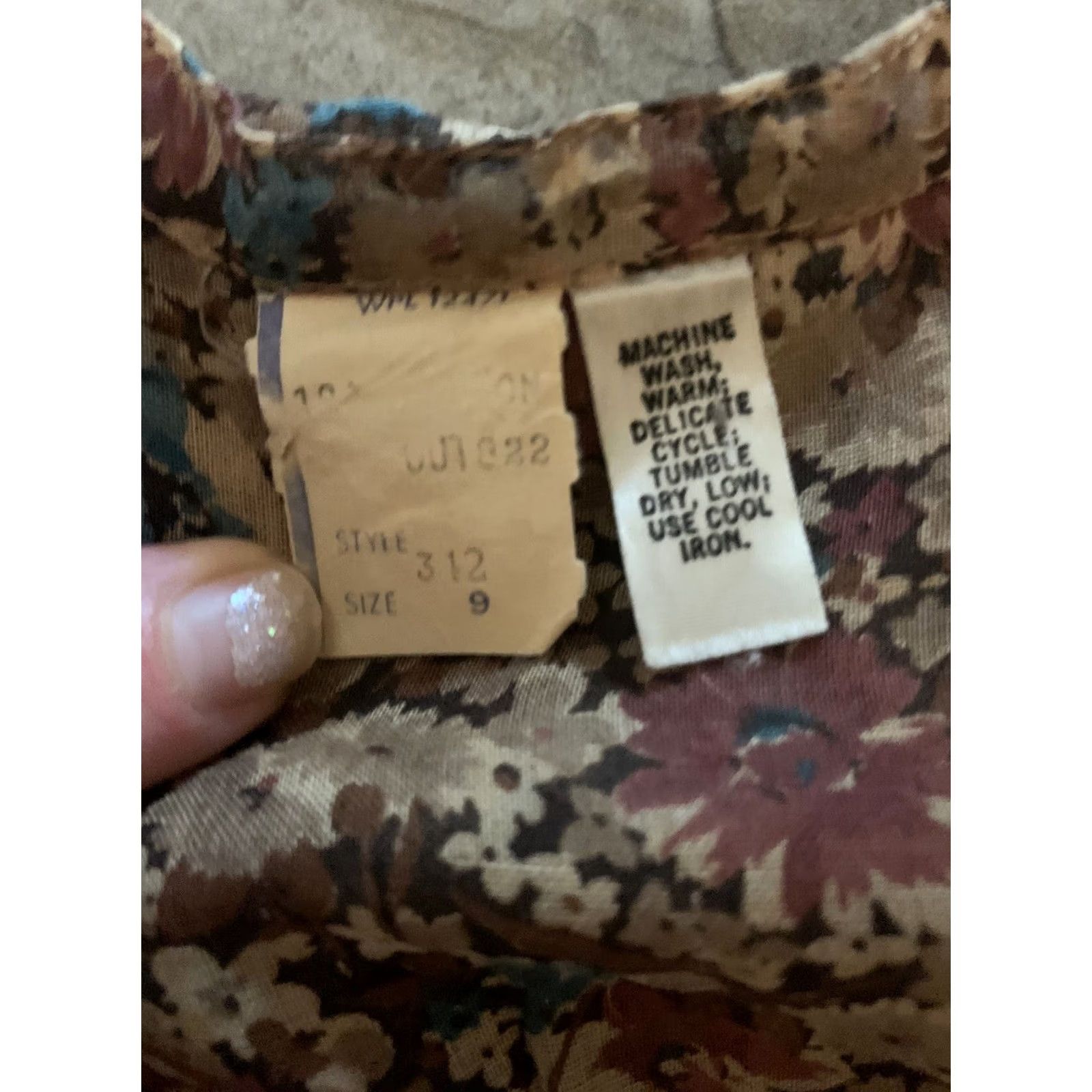 Vintage VINTAGE Pixie Sportswear of CA Inc Tank Maxi Dress Sz 9 Floral Brown Size M / US 6-8 / IT 42-44 - 3 Thumbnail