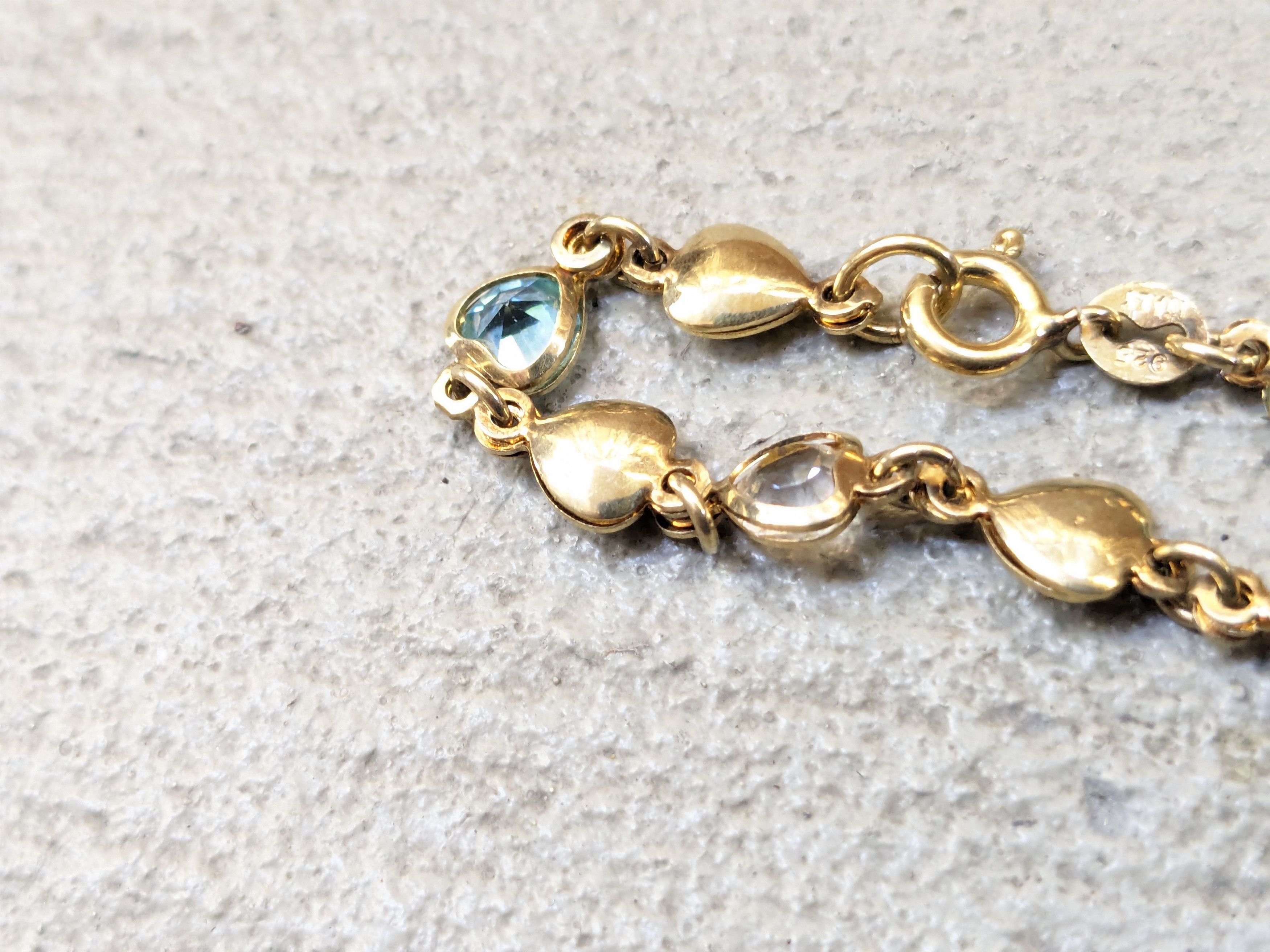 Jewelry Vintage Sterling Silver Bracelet Heart Rainbow Gold Plate Size ONE SIZE - 6 Thumbnail