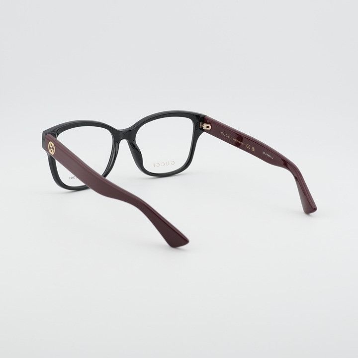 Gucci Gucci GG1340O 009 Eyeglasses Shiny Black/Red 54mm Square Size ONE SIZE - 11 Thumbnail