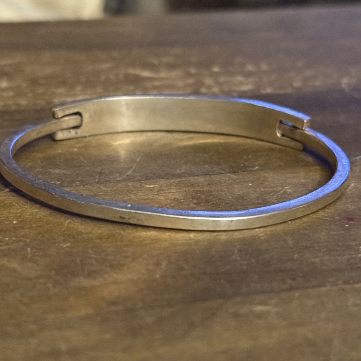 Vintage Vintage Alpaca Mexico silver black enamel hinged bracelet Size ONE SIZE - 4 Thumbnail