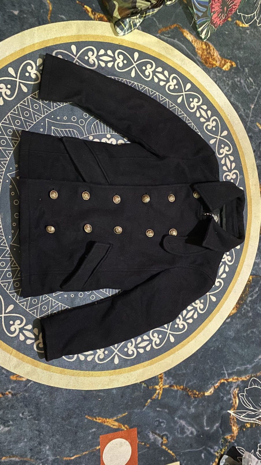 Isamu Katayama Backlash Acanthus Peacoat Double Breasted Wool Jacket Size M / US 6-8 / IT 42-44 - 3 Thumbnail