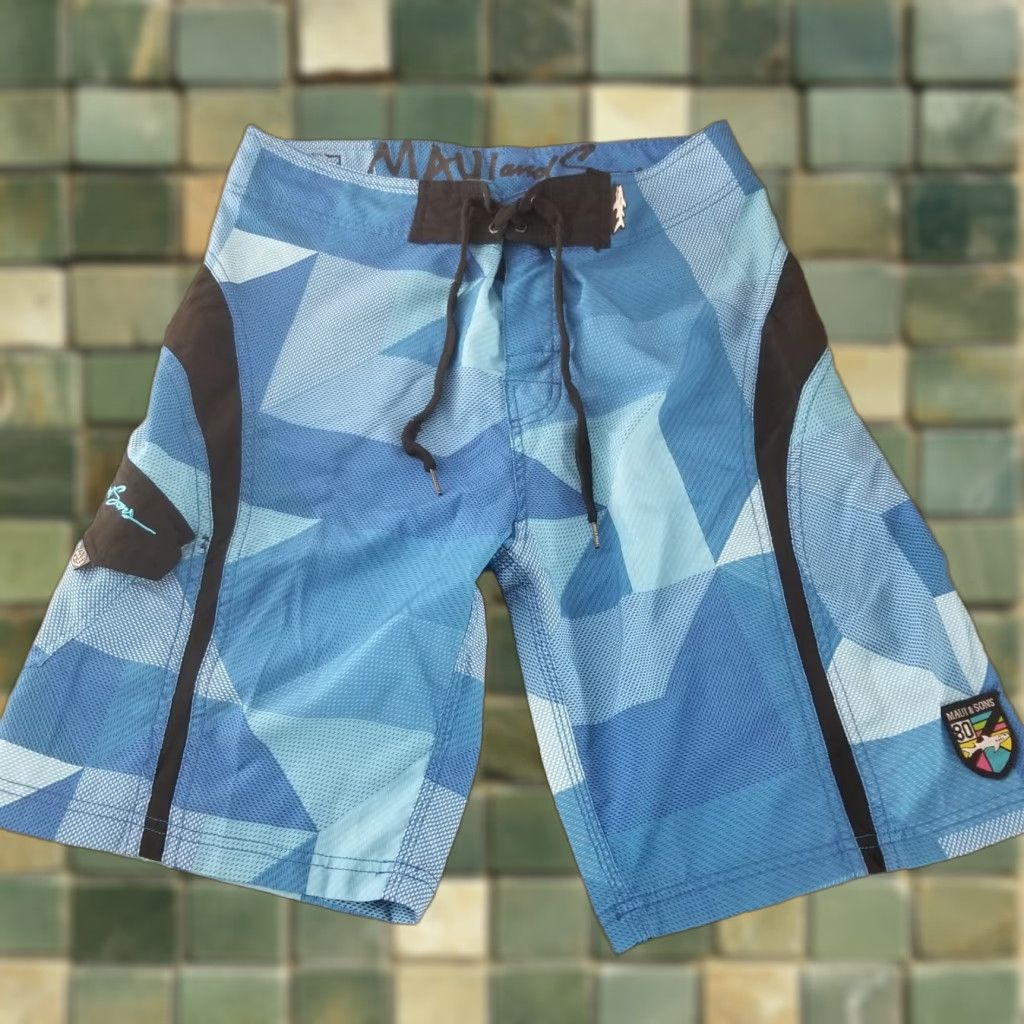 Vintage Maui and Sons Swim Trunks Mens 32 Blue Surf Bathing Suit Board Shorts Size US 32 / EU 48 - 1 Thumbnail