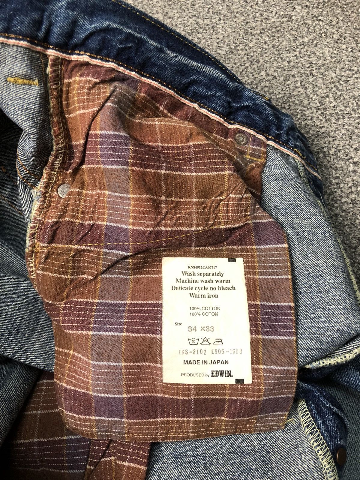 Edwin × Japanese Brand × Vintage 💥RARE💥Vintage Faded EDWIN 505 Half Salvedge Jeans Size US 37 - 23 Thumbnail