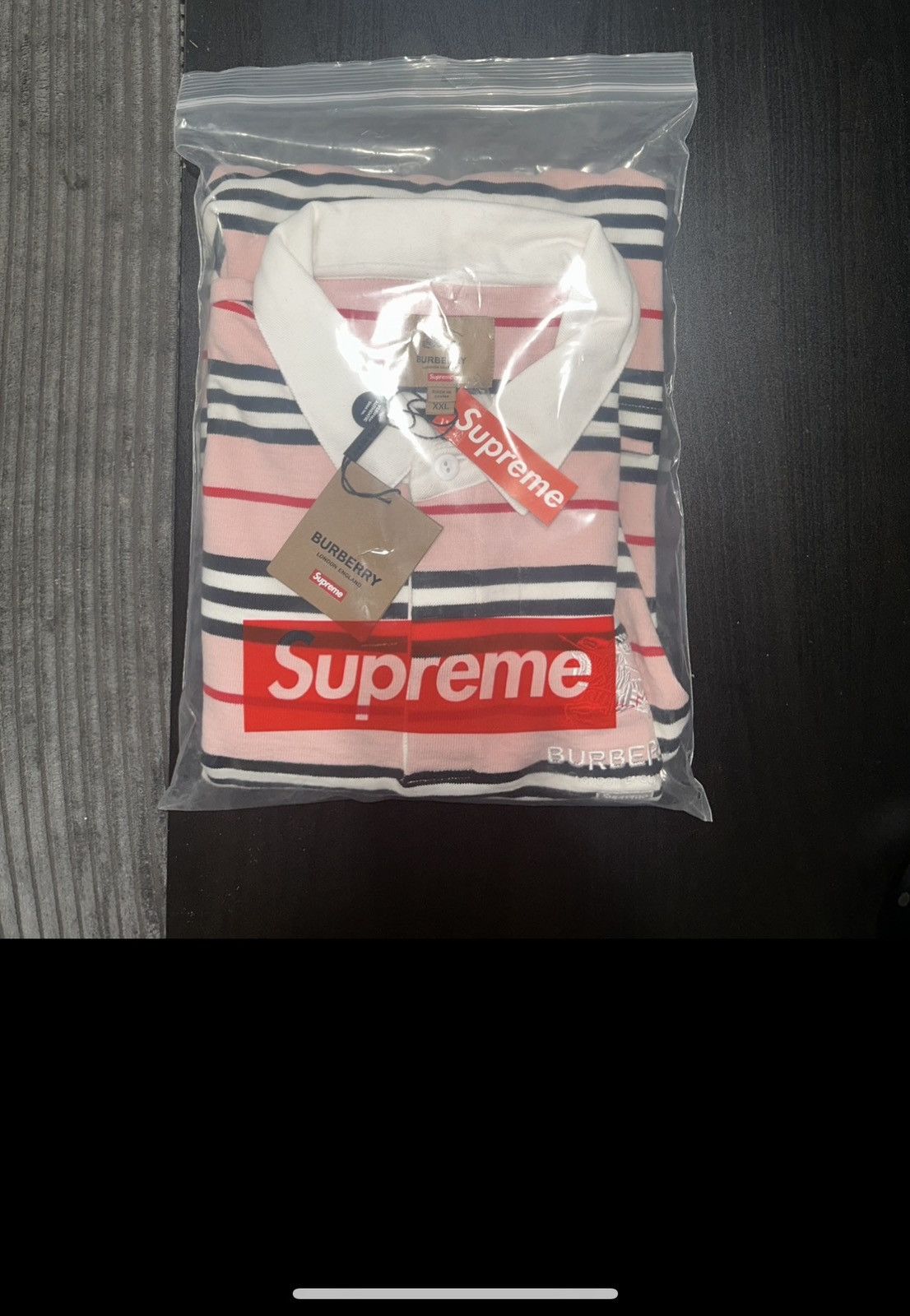 Supreme Burberry pink rugby