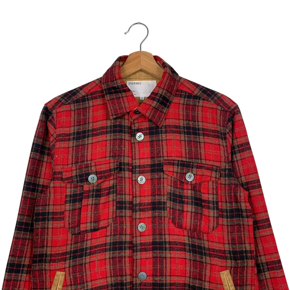 Japanese Brand INHERIT Herritage & Modernity Red Checked Flannel #1625-C72 Size US S / EU 44-46 / 1 - 2 Thumbnail