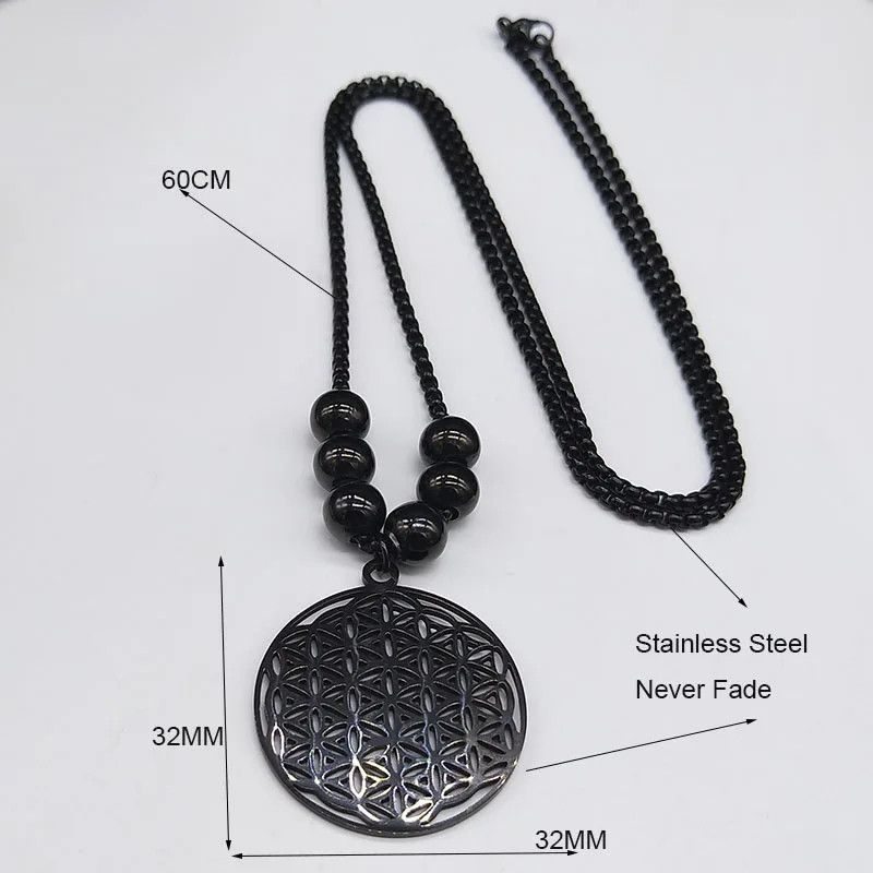 Jewelry Flower of Life Pendant Necklace Emblem Talisman Size ONE SIZE - 5 Thumbnail