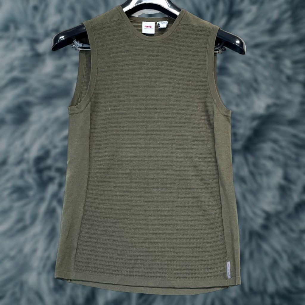 Armani Exchange Vtg Armani Exchange Tank Top Quilted Sleeveless Open Kint Size Small Size S / US 4 / IT 40 - 1 Thumbnail