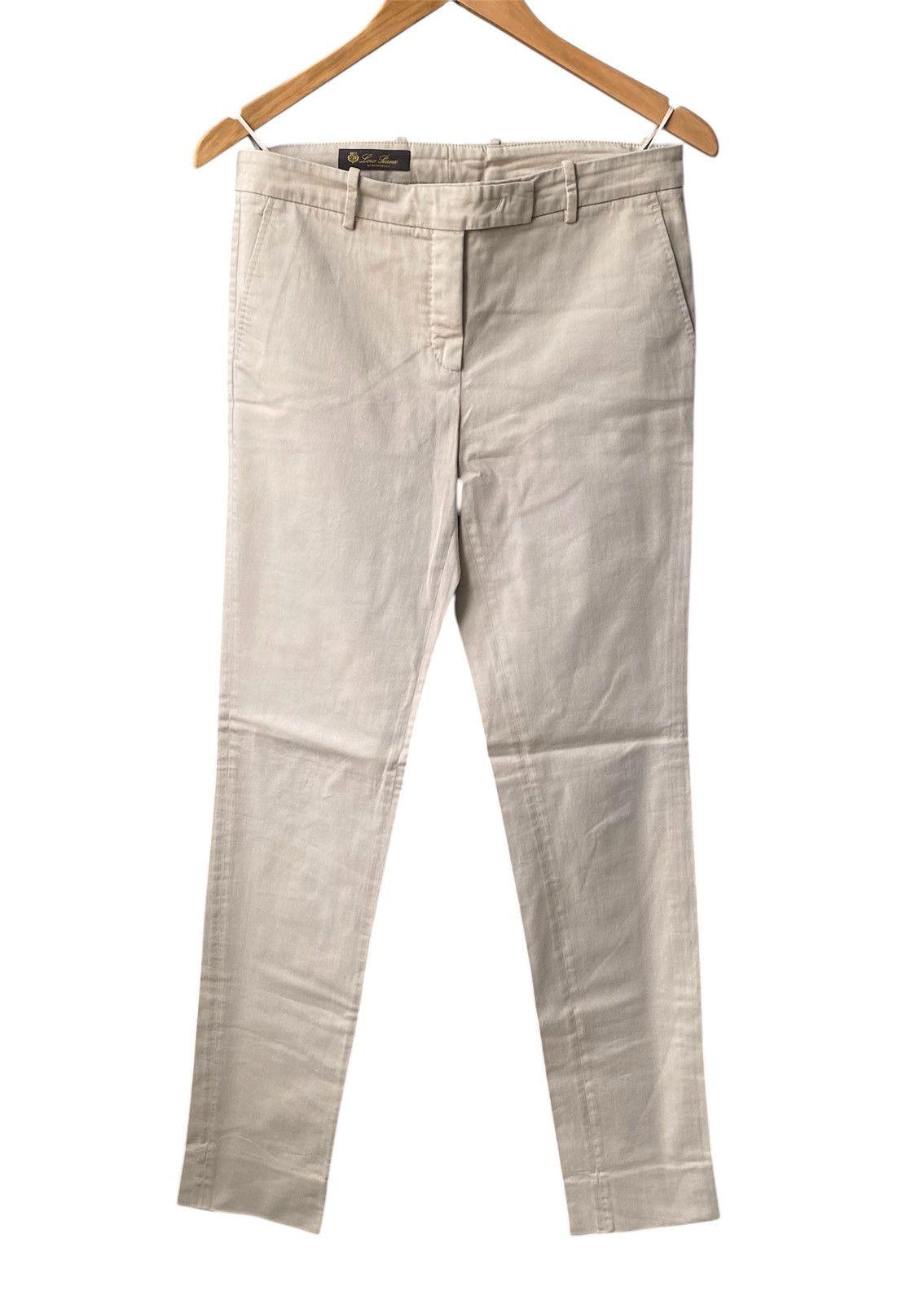 Loro Piana Women’s Loro Piana Beige Cotton Chino Pants Trousers Luxury Size 28" / US 6 / IT 42 - 2 Thumbnail