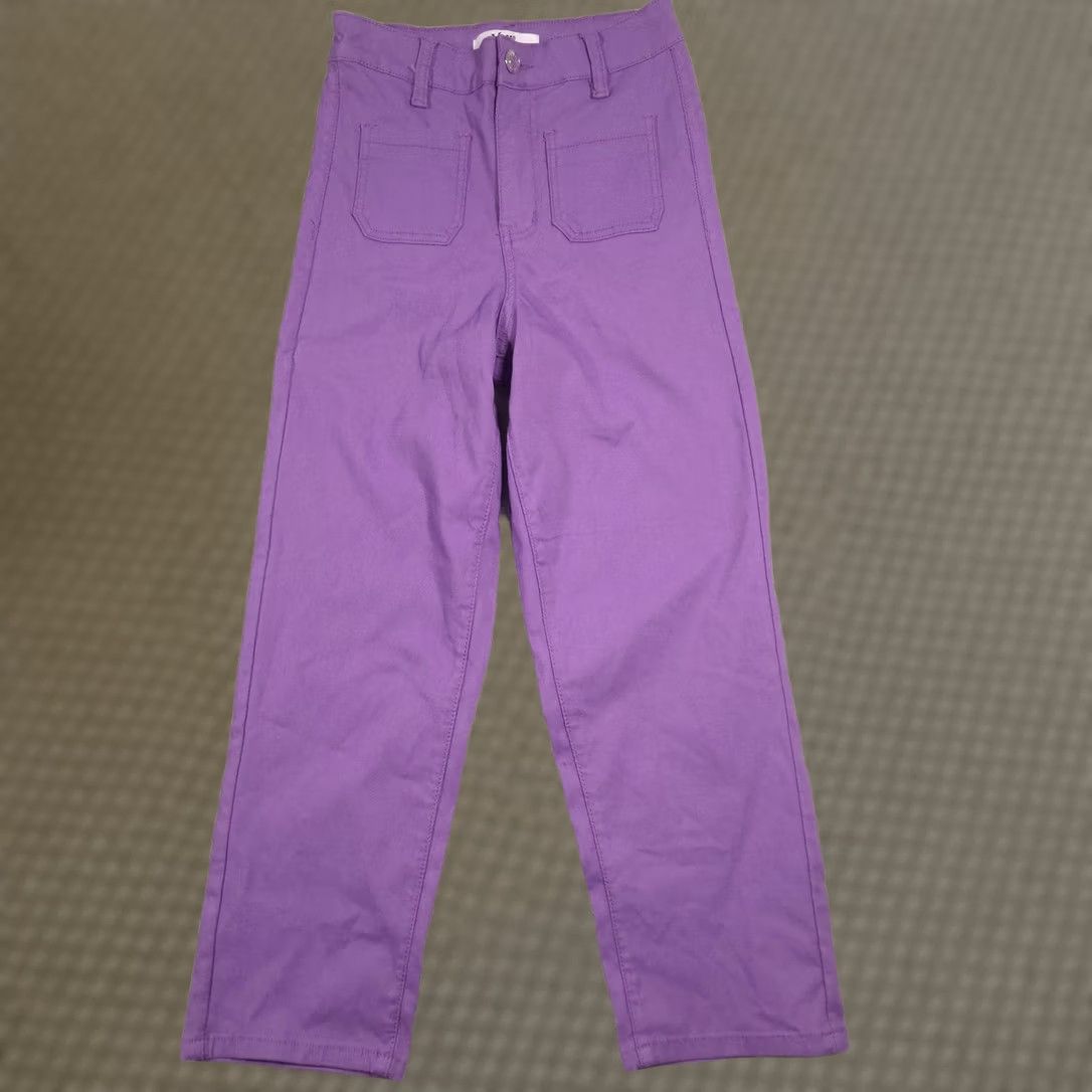 Vintage YMI Pants Womens M Purple Twill Straight Leg Chino Capri Zip Fly Stretch Size 32" / US 10 / IT 46 - 1 Thumbnail