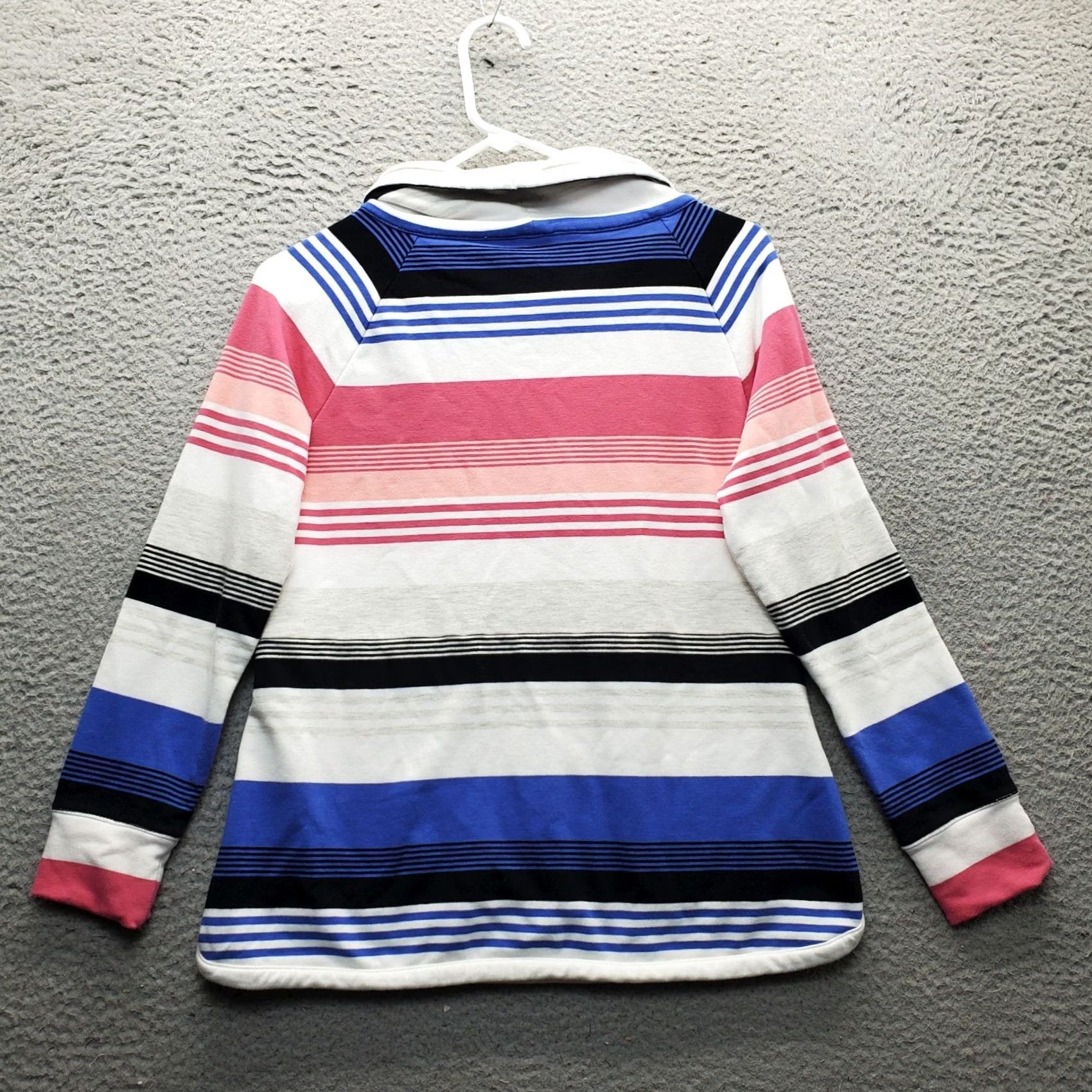 Talbots Talbots Sweater Womens Small Multi Striped Waffle Knit Funnel Neck Pullover Size S / US 4 / IT 40 - 2 Thumbnail