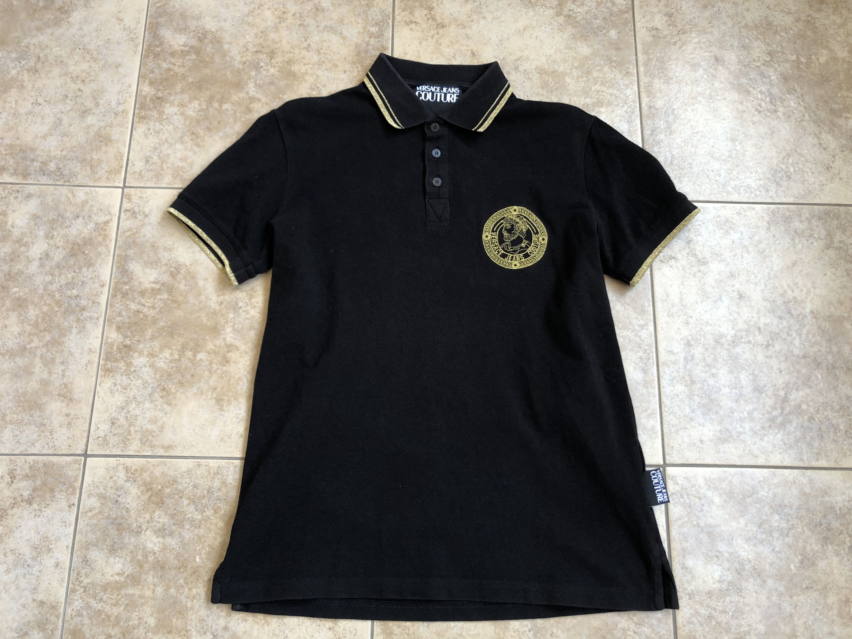Versace Jeans Couture Versace Jeans Couture Black Polo T-Shirt Cotton Size US S / EU 44-46 / 1 - 2 Thumbnail