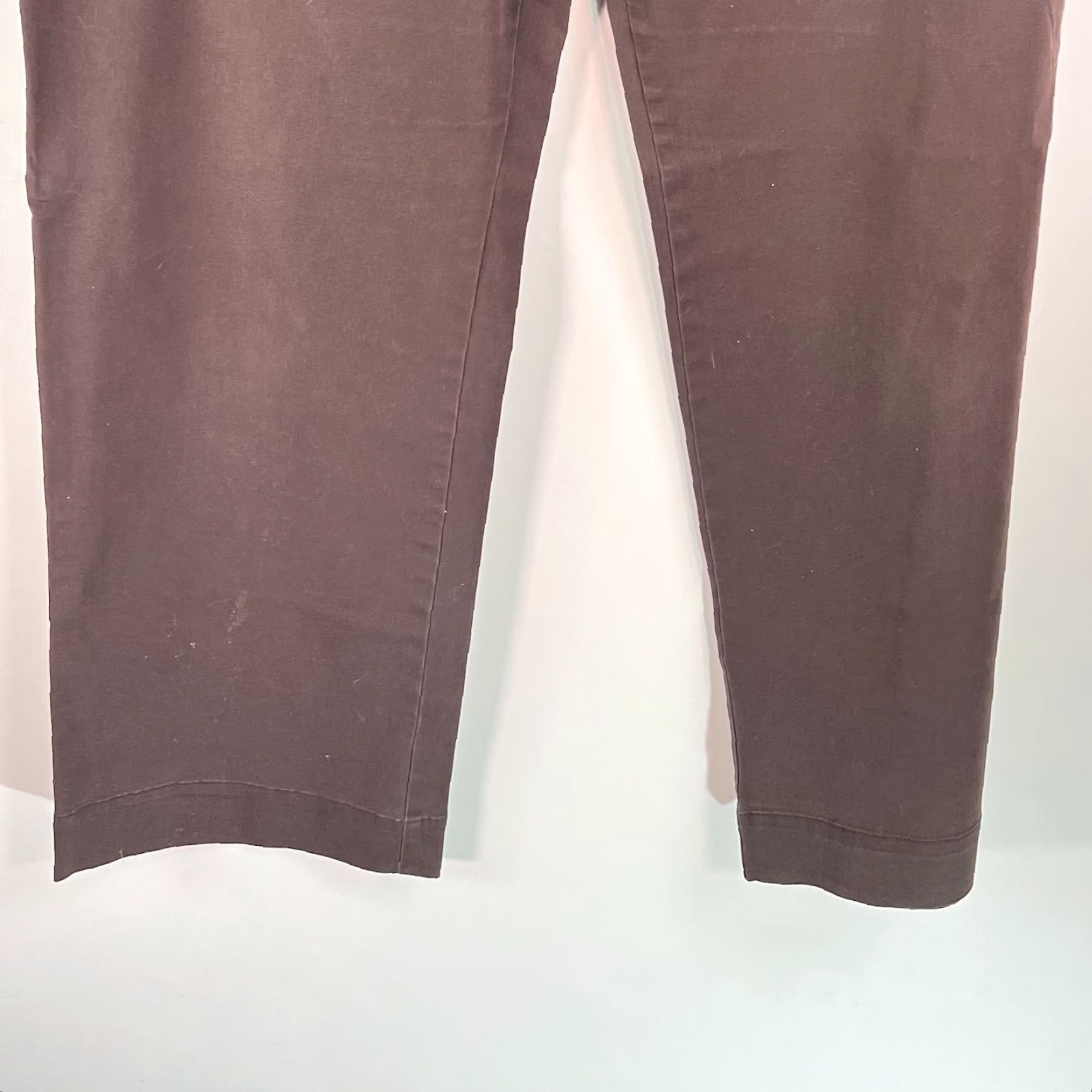 Merona Merona Womens Flat Front Chino Pants Brown 18 Regular Stretch 98% Cotton 2% Spandex Size 40" / US 18 - 5 Thumbnail