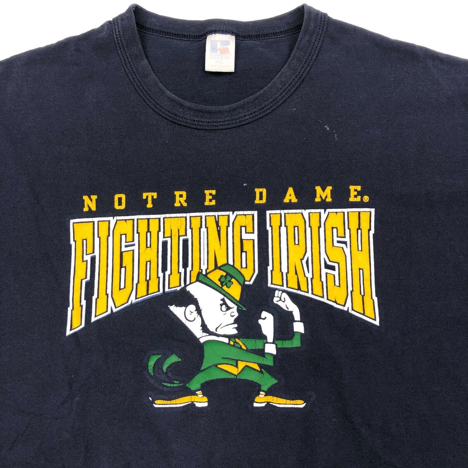 Russell Athletic × Vintage Vintage Russell Notre Dame Fighting Irish Navy Tee T Shirt Size US XXL / EU 58 / 5 - 3 Thumbnail