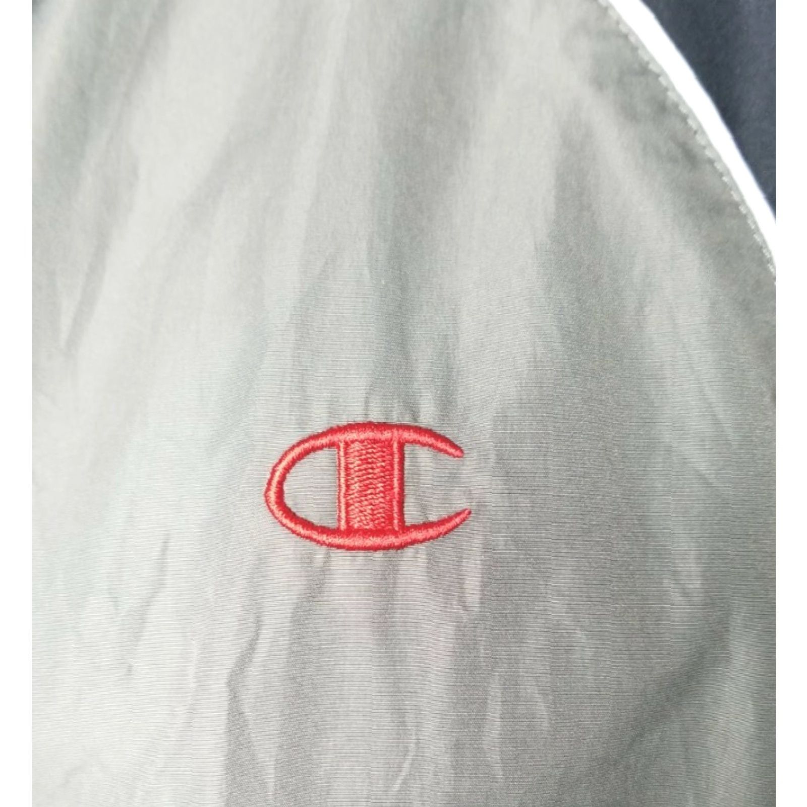 Champion VINTAGE Champion Windbreaker Vest Mens L Full Zip Gray Black Red 1990s Logo 80s College Sports University Dad Hip Hop Size US L / EU 52-54 / 3 - 2 Thumbnail