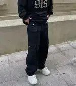 Japanese Brand × Vintage Cargo Pants Black- Korean Streetwear Style Pants Size US 32 / EU 48 - 3 Thumbnail