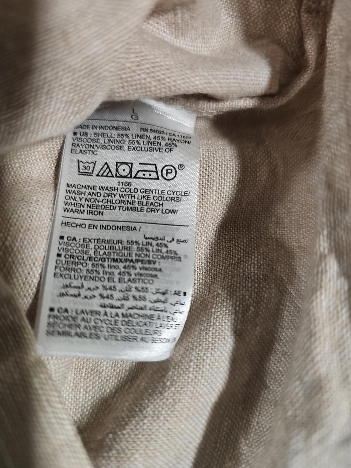 Old Navy Old Navy Smocked Linen Dress Neutral Capsule Minimalist L Size L / US 10 / IT 46 - 4 Thumbnail
