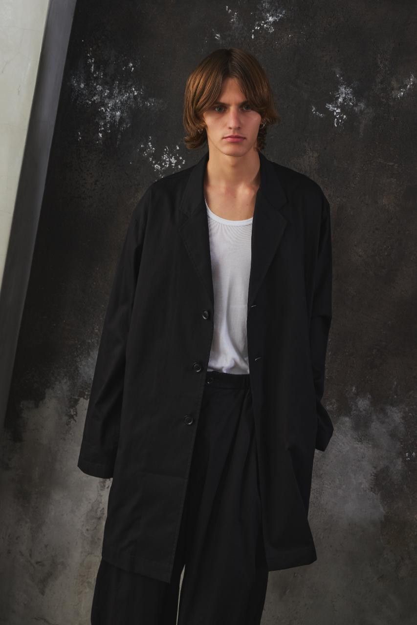 Yohji Yamamoto Ground Y Cotton 3-Button Long Coat Work Jacket Size 50R - 2 Thumbnail