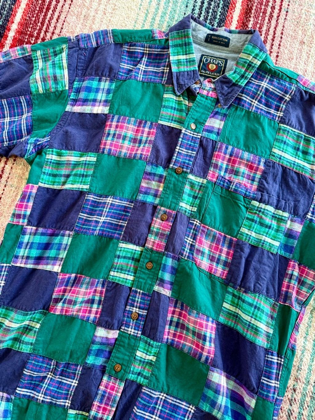Chaps Ralph Lauren 90s Chaps Ralph Lauren L Patchwork Plaid Button Down Shirt Size US L / EU 52-54 / 3 - 2 Thumbnail