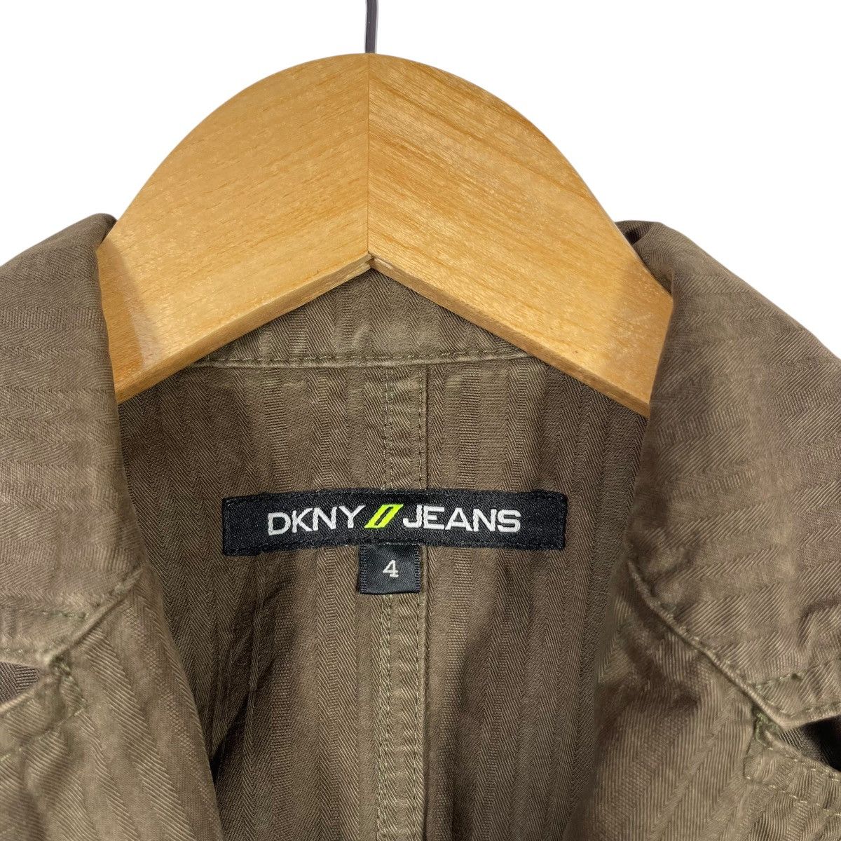 DKNY DKNY Jeans Olive Cotton Cropped Blazer Women’s Ruffle Hem Size S / US 4 / IT 40 - 3 Thumbnail