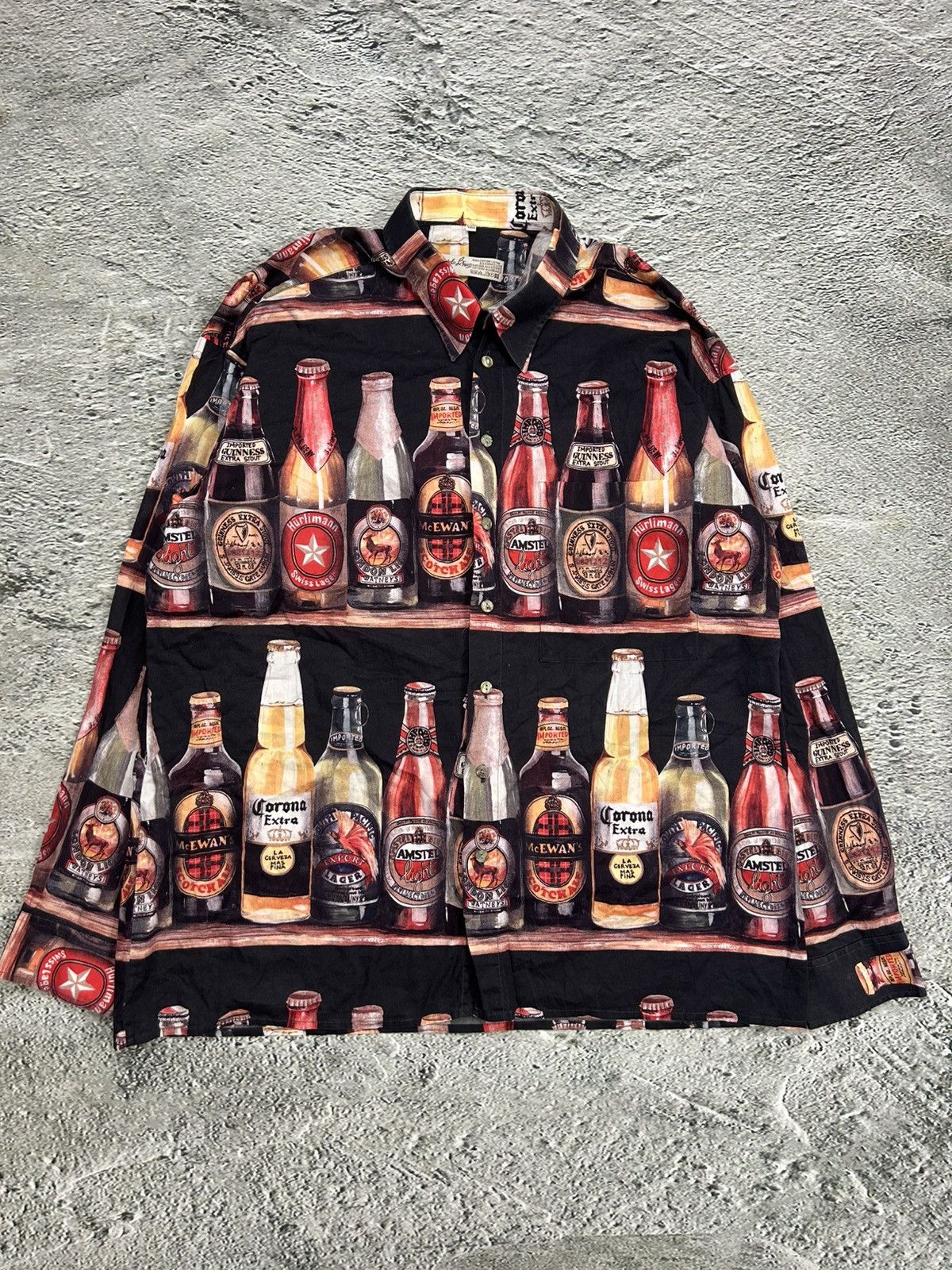 Angelo Litrico × Vintage Angelo Litrico Beer Shirt full print longsleeve button-up Size US XL / EU 56 / 4 - 1 Thumbnail