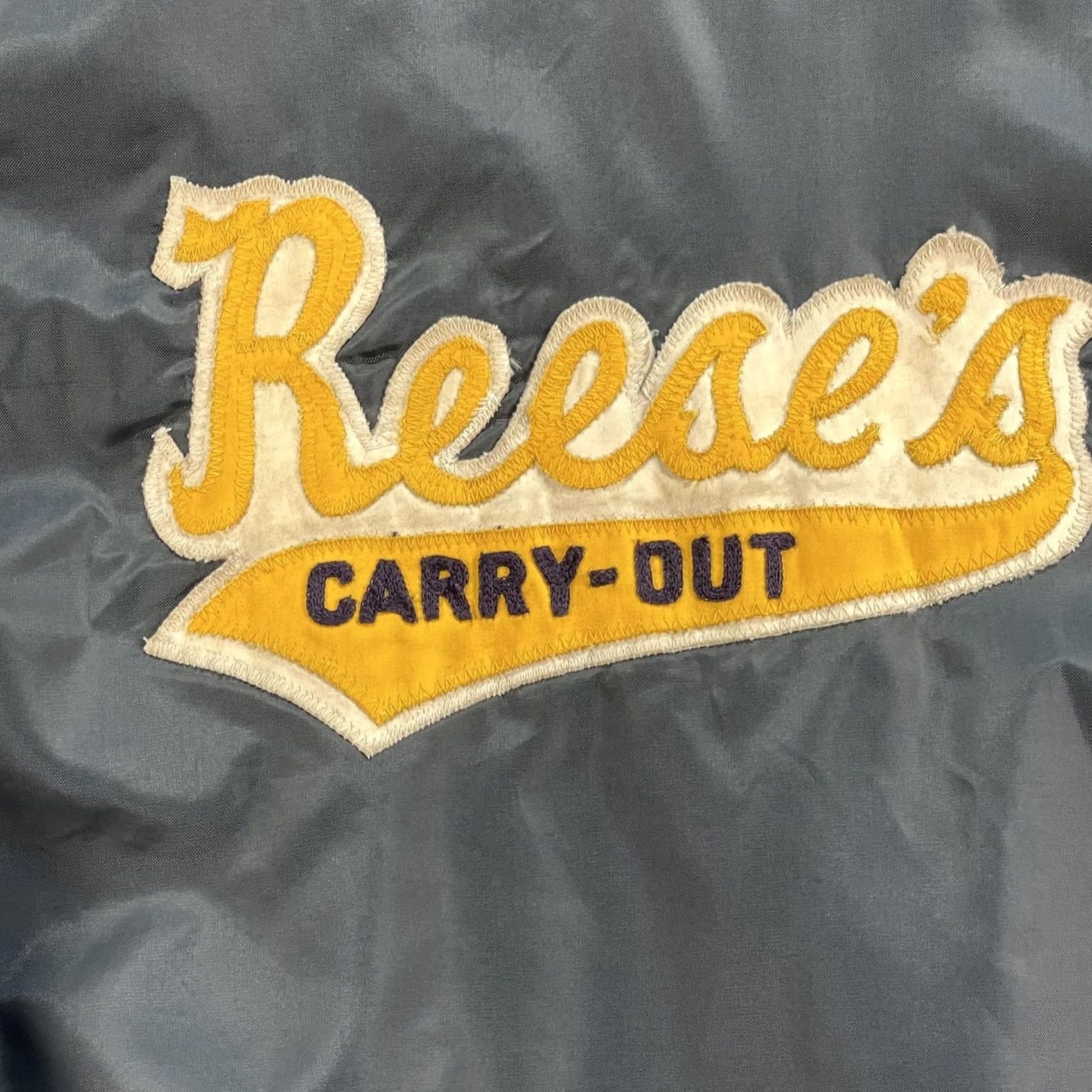 Vintage VINTAGE Reese's Carry-Out Jacket Mens Large Paul Embroidered 80s Blue Varsity Bomber Size US M / EU 48-50 / 2 - 7 Thumbnail