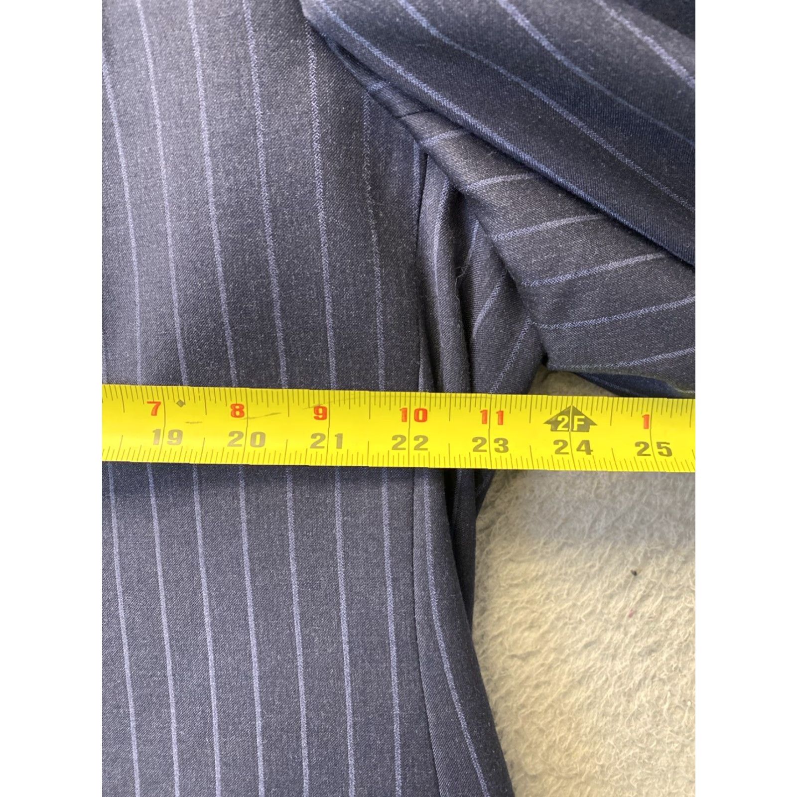 Sean John Sean John Blazer - Men’s Modern-Fit Striped Navy 48R Short Jacket 2-Button Peak Lapel Slim Suit Coat, Navy, Regular Mens Badged 131-9 Size 48R - 2 Thumbnail