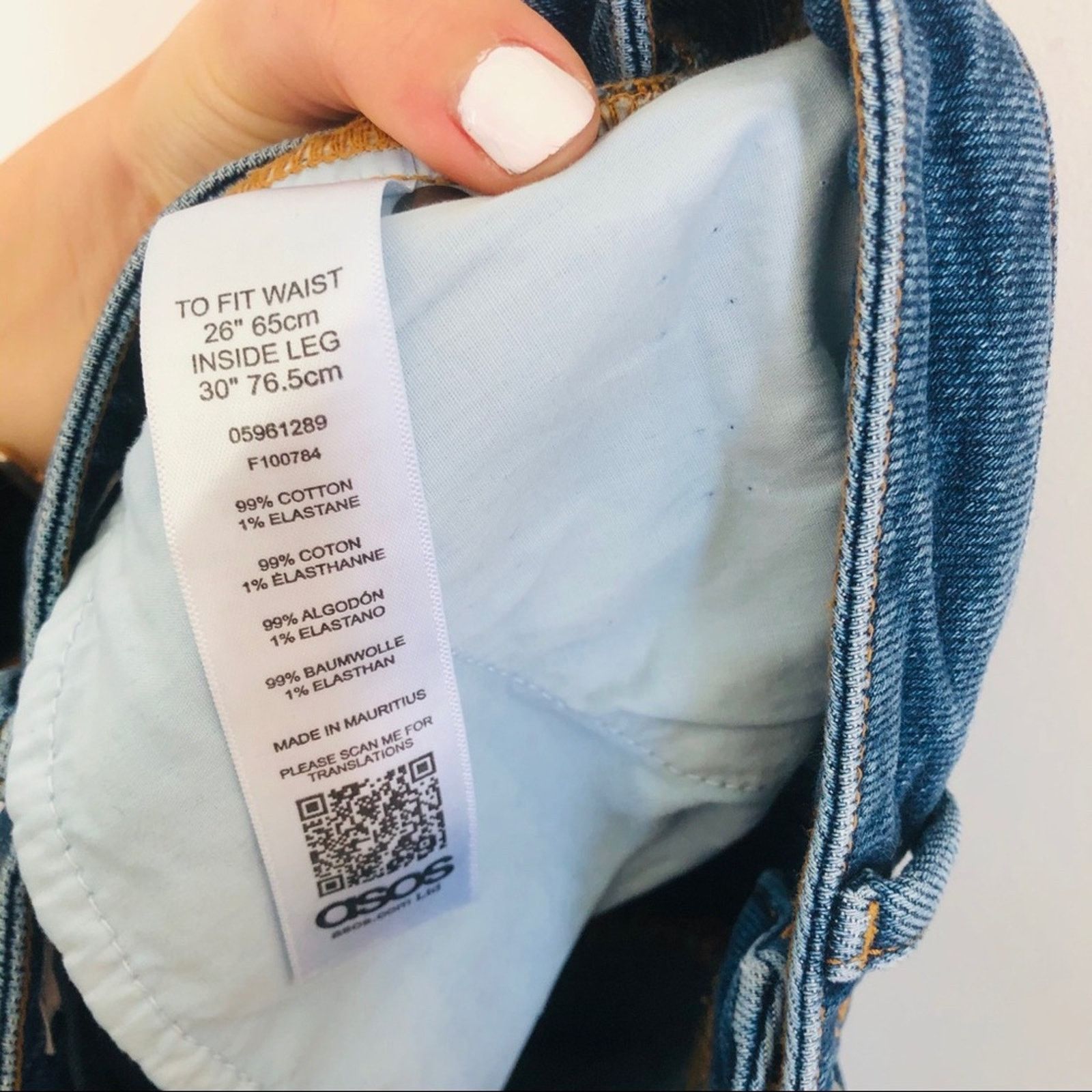 Asos ASOS Medium Blue Wash Straight Leg Mom High Rise Denim Jeans Size 26" / US 2 / IT 38 - 6 Thumbnail