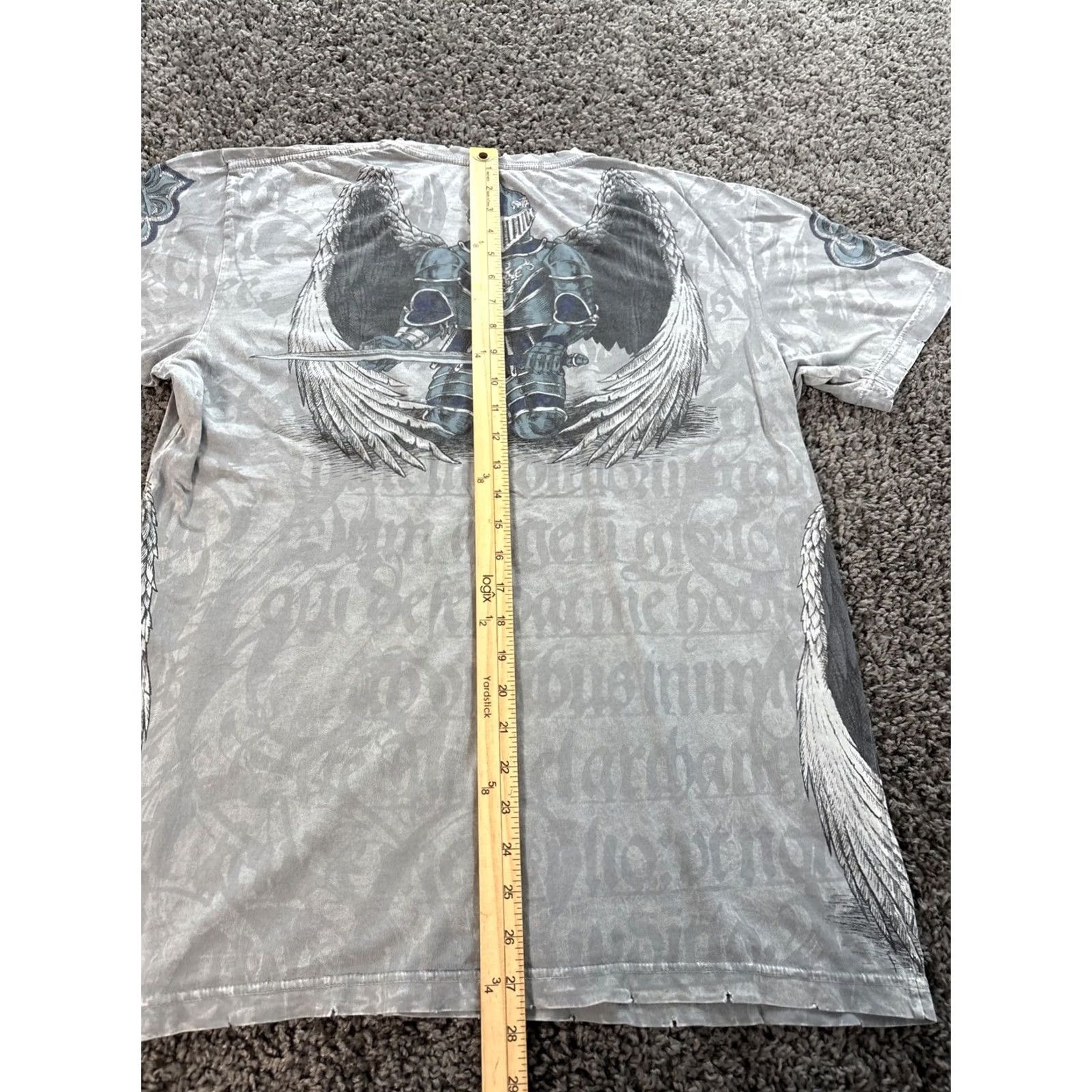 Affliction VINTAGE Affliction T-Shirt Skull Graphic Crew Neck Short Sleeve Men's L Gray Tim Sylvia Dual Skull MMA Size US L / EU 52-54 / 3 - 2 Thumbnail