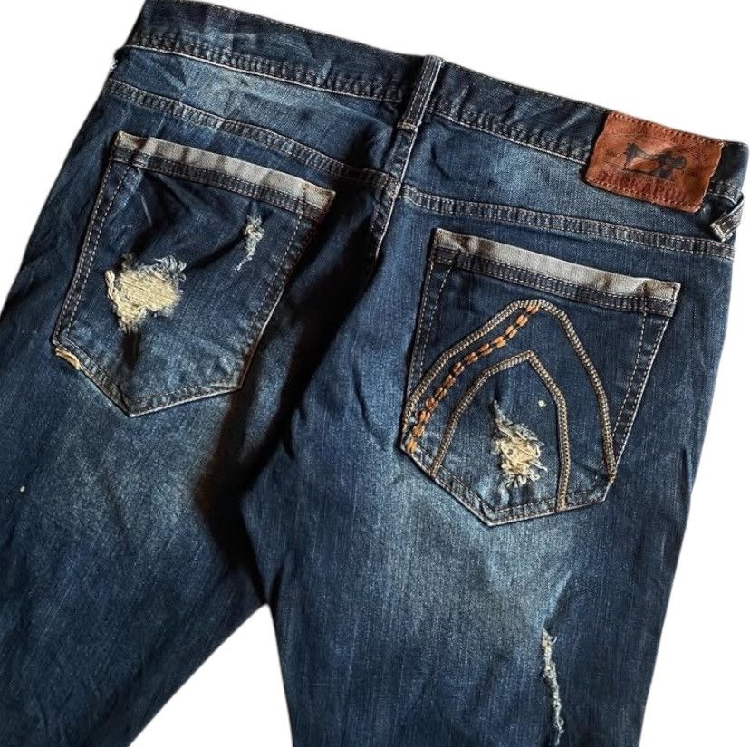 Beauty Beast Buckaroo Vintage Heavy-Distressed Denim Jeans Size US 35 - 4 Thumbnail