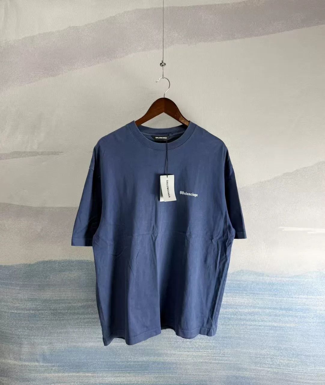 Balenciaga Balenciaga Blue Double B Embroidery Short Sleeve Size US M / EU 48-50 / 2 - 1 Thumbnail