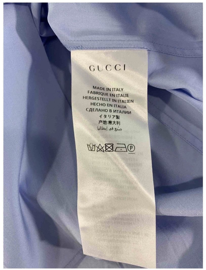 Gucci Gucci Blue Poplin GG Embroider Collar Slim Fit Shirt 16 NWT Size US L / EU 52-54 / 3 - 9 Thumbnail