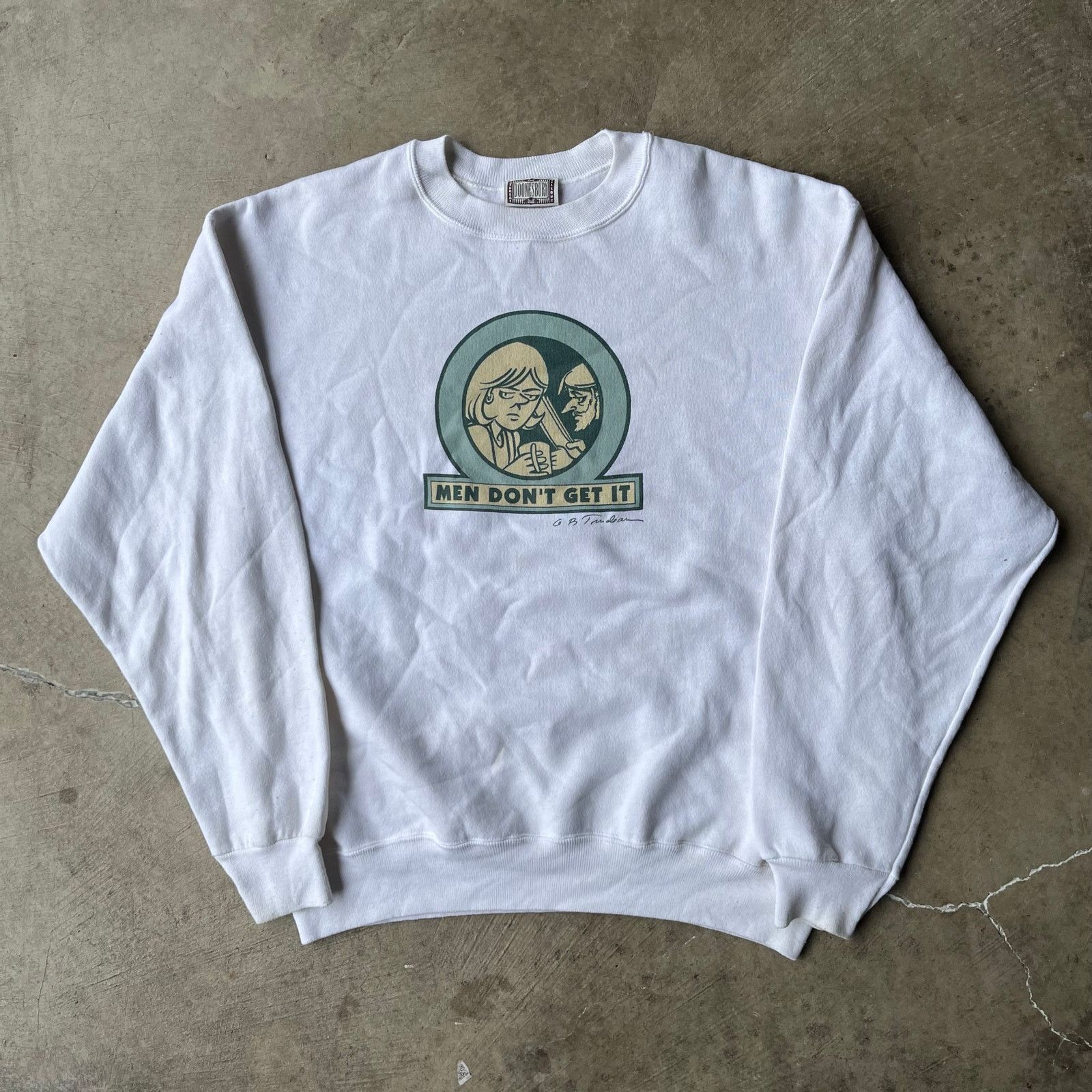 Vintage VINTAGE FEMINISM MEN DONT GET IT SWEATSHIRT COMIC XL USA Size US XL / EU 56 / 4 - 2 Thumbnail