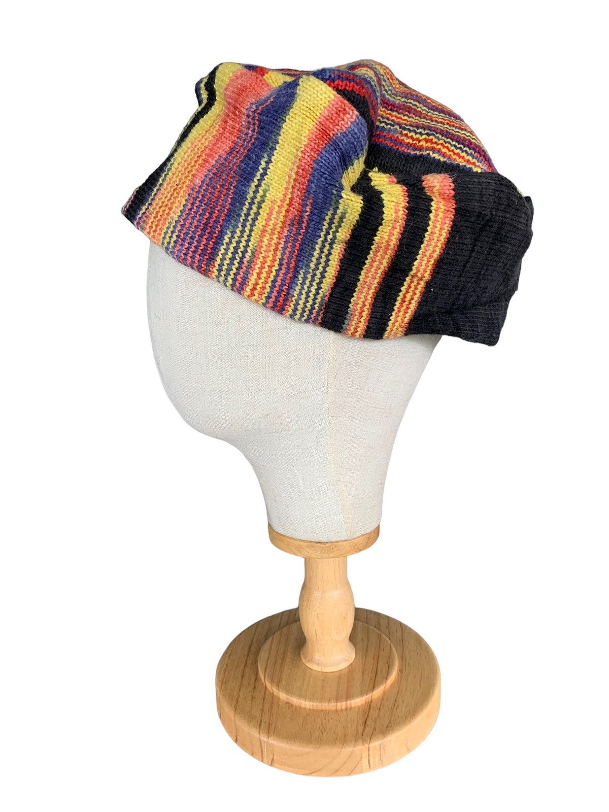 Japanese Brand × Kapital × Vintage HIPPIES STYLE 🌈 Multicolour Knitted Big size Beanie Hat Size ONE SIZE - 2 Thumbnail