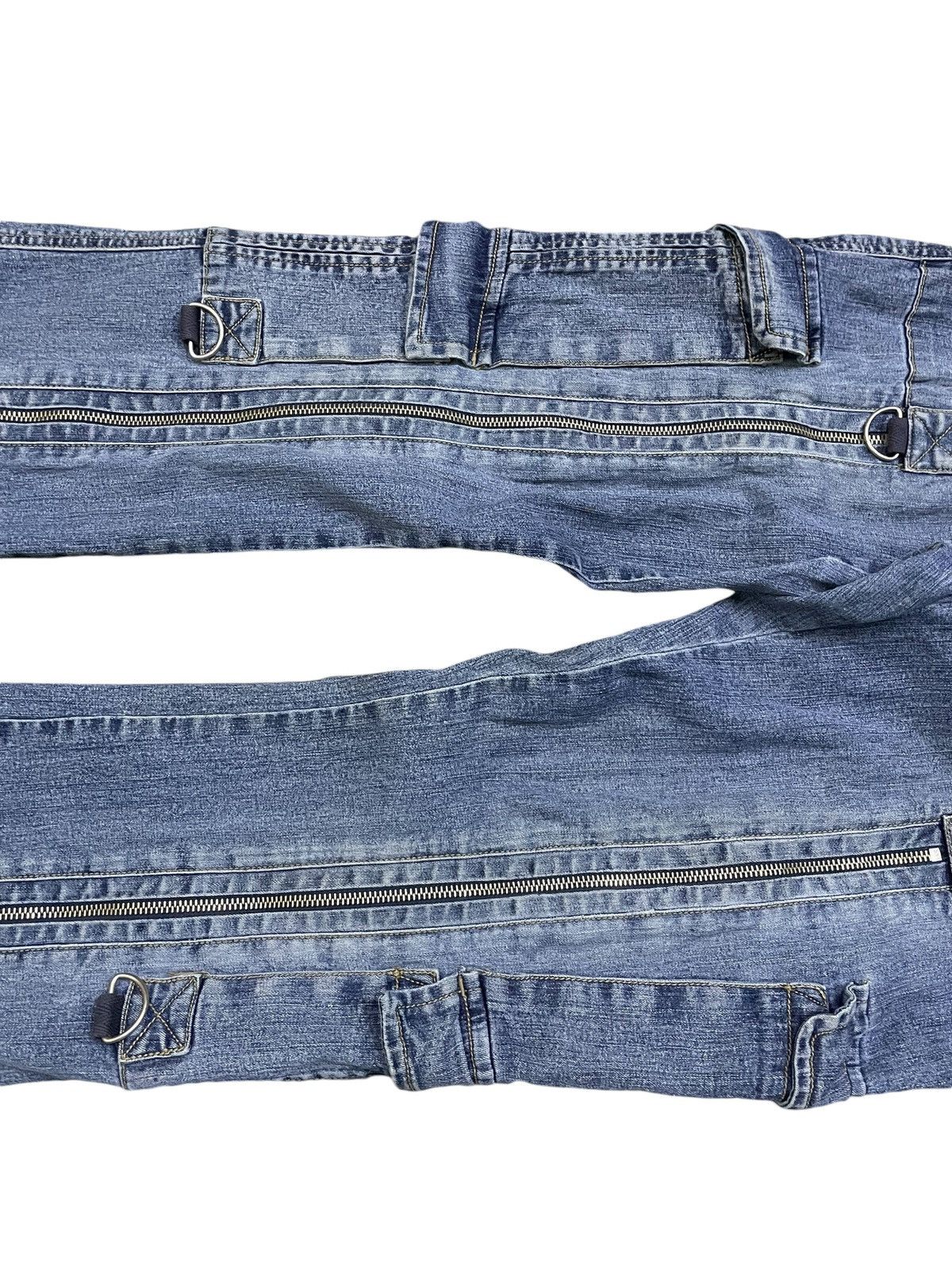 5351 POUR LES HOMMES × Tornado Mart Super Flared Vanilla Star Asymmetrical Cargo Denim Pants Size US 32 / EU 48 - 11 Thumbnail