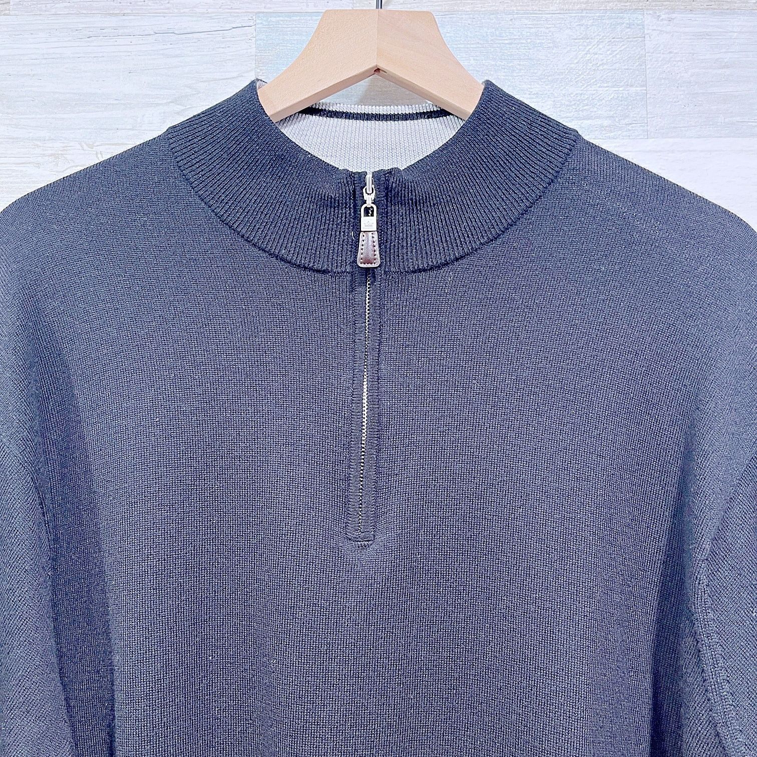 Peter Millar Peter Millar Merino Wool Silk 1/4 Pullover Sweater Black XXL Size US XXL / EU 58 / 5 - 2 Thumbnail