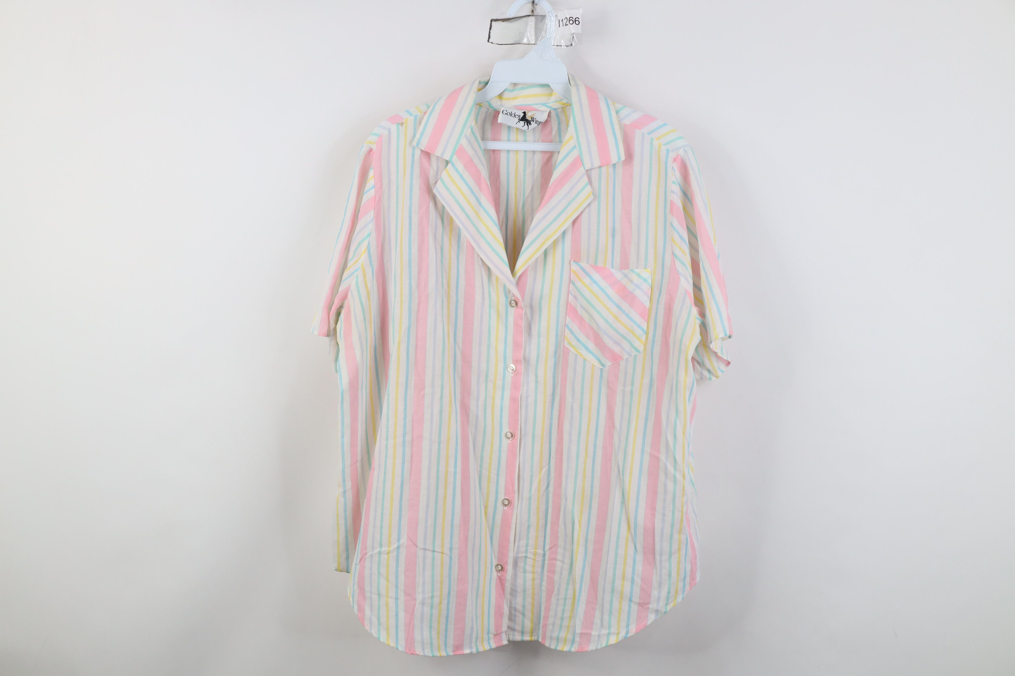 Vintage Vintage 70s 80s Streetwear Rainbow Striped Button Shirt Size S / US 4 / IT 40 - 1 Thumbnail