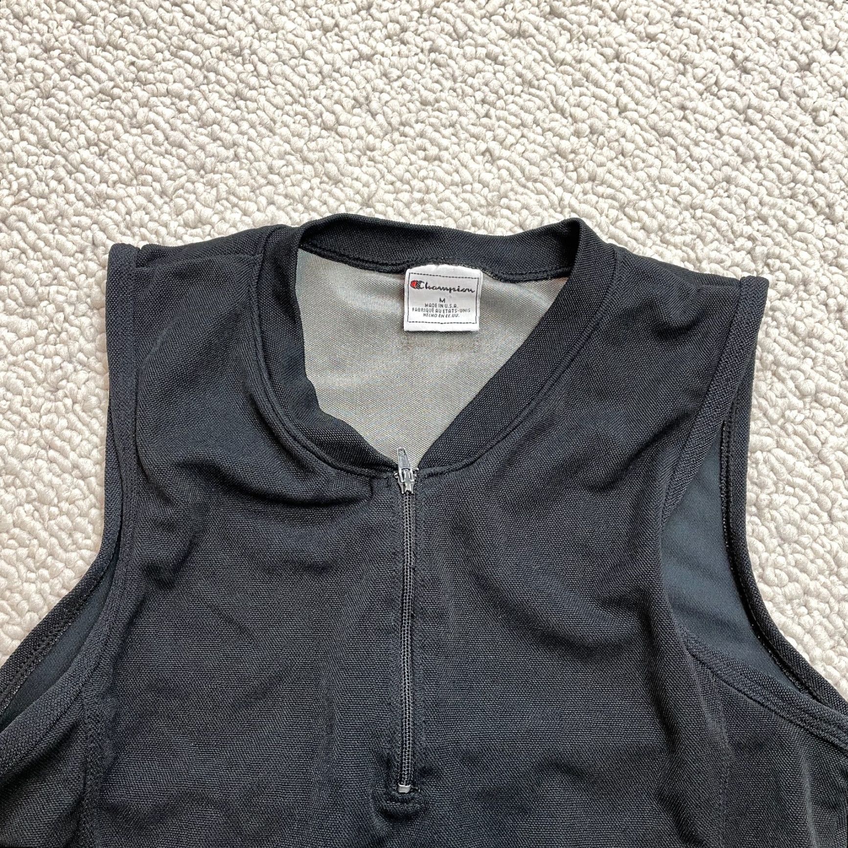 Champion Champion Active Vest Shirt Womens M Black 1/4 Zip Cycling Workout Stretch Size M / US 6-8 / IT 42-44 - 4 Thumbnail