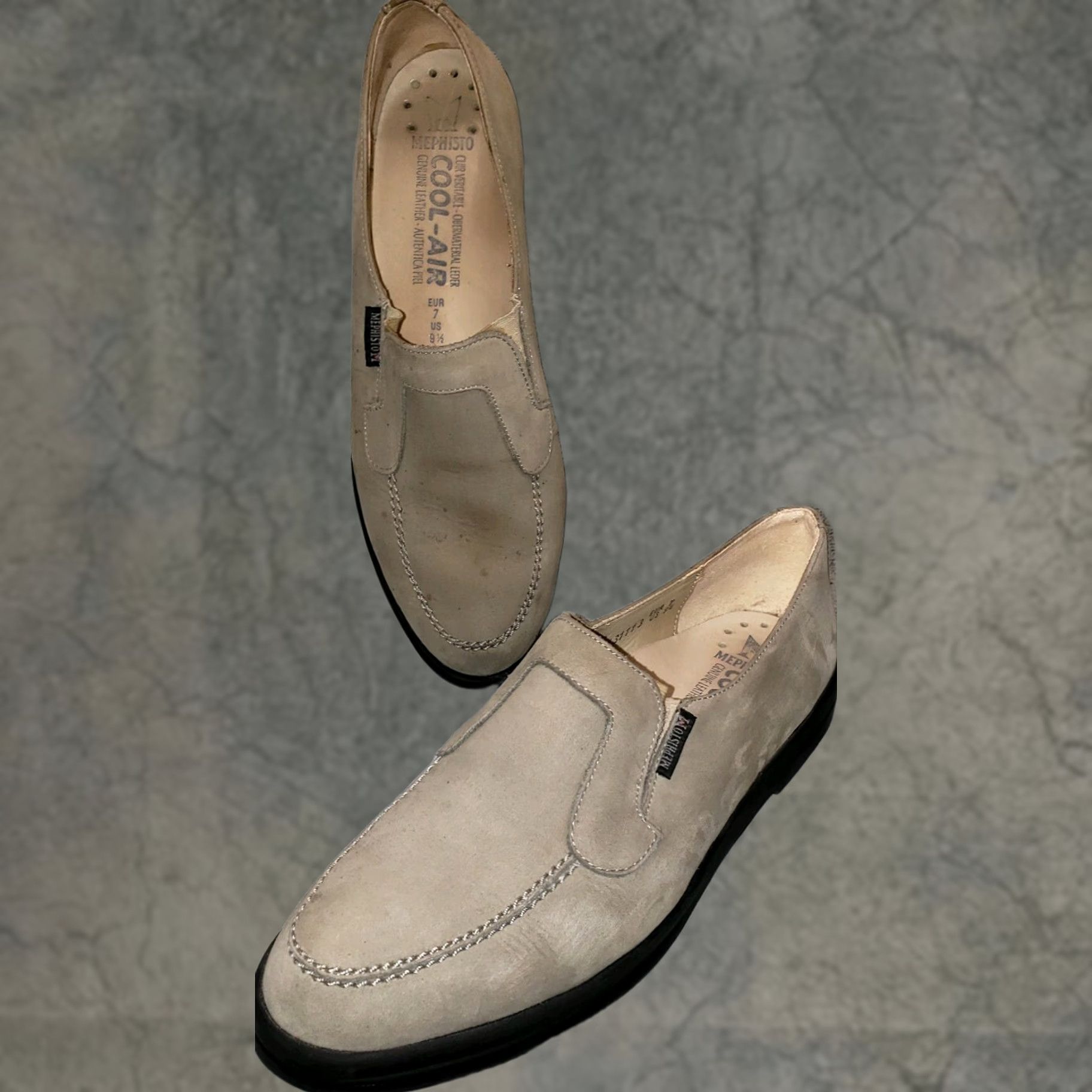 Mephisto Mephisto Women's Loafer Slip-on Beige Suede 9.5M UK 7 US 9.5 EU 40 Casual Leather Insoles Air Cool Technology Flats/Moccasins Womens Size US 7 / IT 37 - 1 Thumbnail