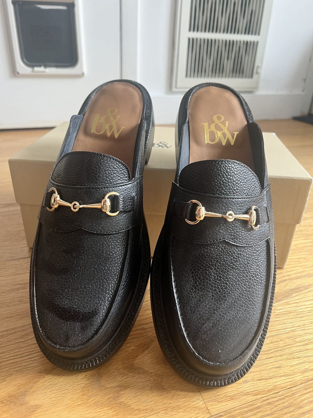 image of Blackstock Weber Mason Backless Mule Shoes, Onyx Size 11 Shoes in Black, Men's