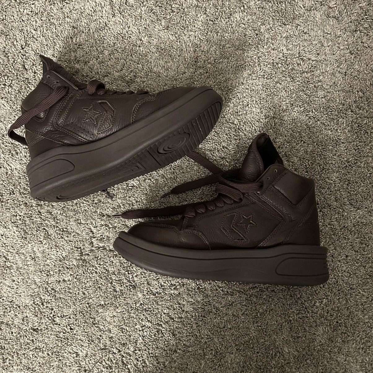 Converse × Rick Owens × Rick Owens Drkshdw Rick owens drkshdw turbowpn converse brown leather sneakers Size US 7.5 / EU 40-41 - 3 Thumbnail