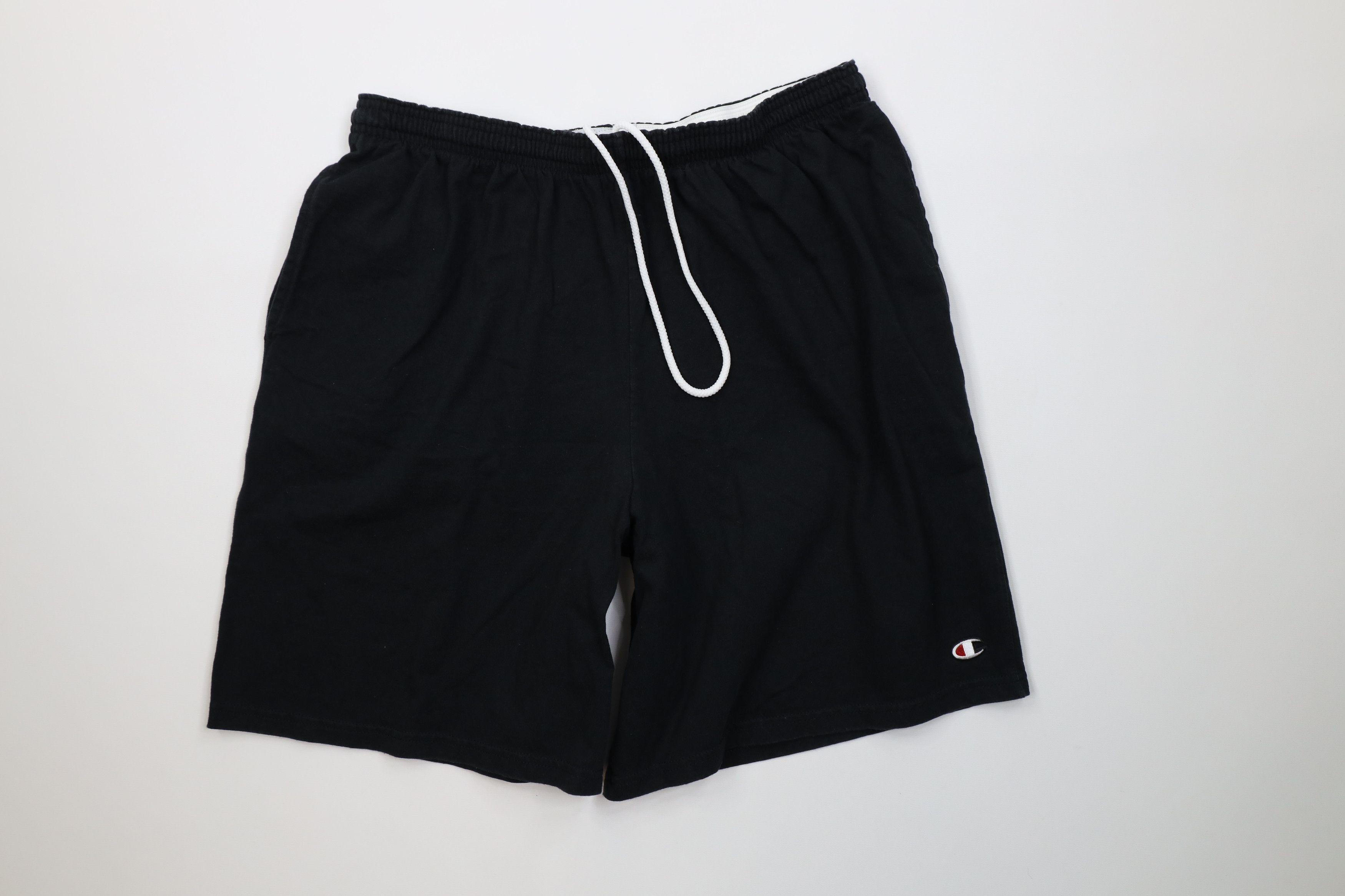Champion Vintage Y2K Champion Logo Above Knee Shorts Black Cotton Size US 36 / EU 52 - 1 Thumbnail