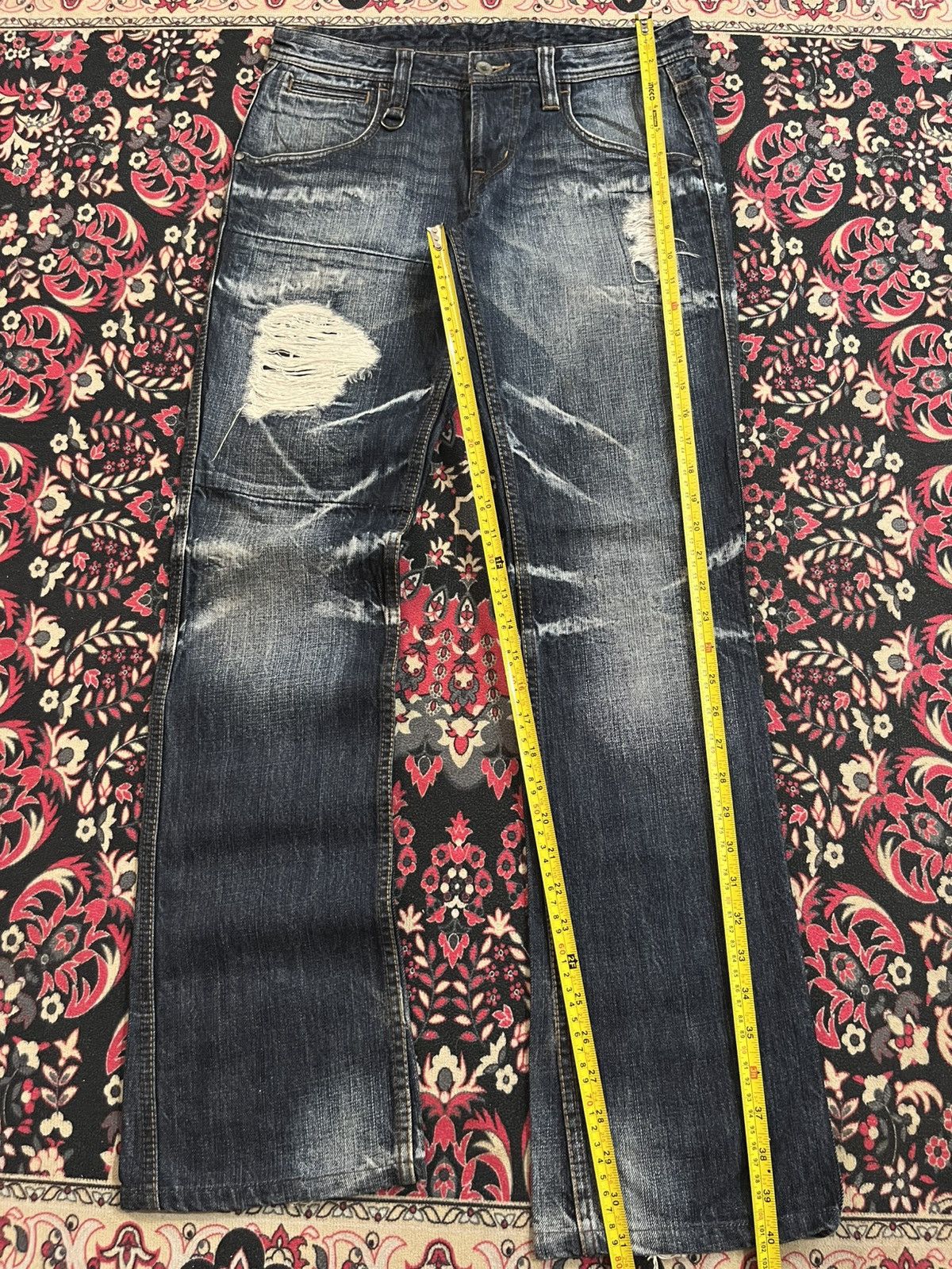 Number (N)ine Nicole Club Hideaways Dark Faded Washed Distress Flare Jeans Size US 30 / EU 46 - 10 Thumbnail