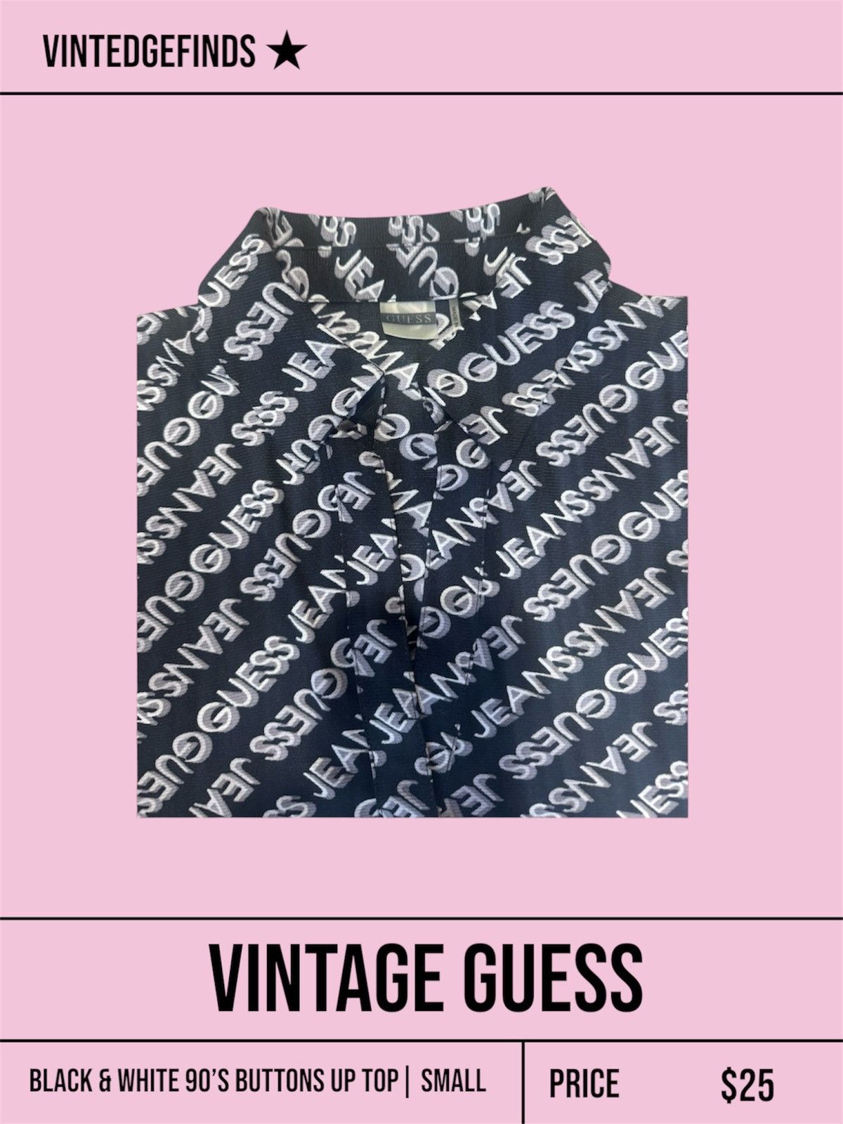 Guess GUESS - black & white 90’s buttons up top Size S / US 4 / IT 40 - 2 Thumbnail