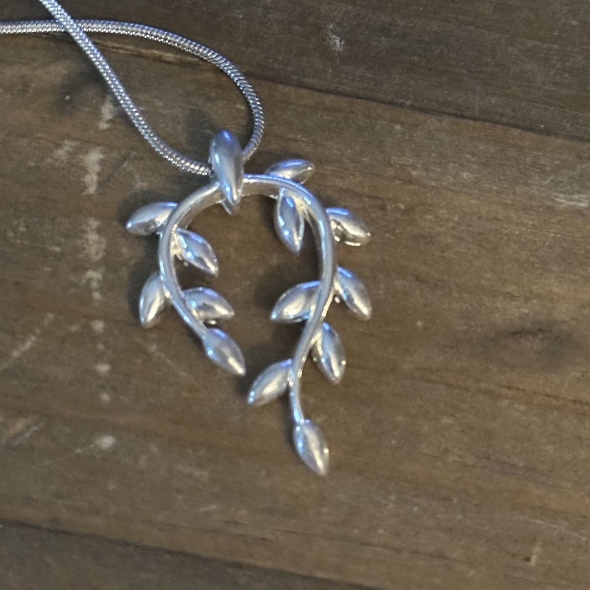Other 925 silver leafy vine pendant necklace Size ONE SIZE - 4 Thumbnail