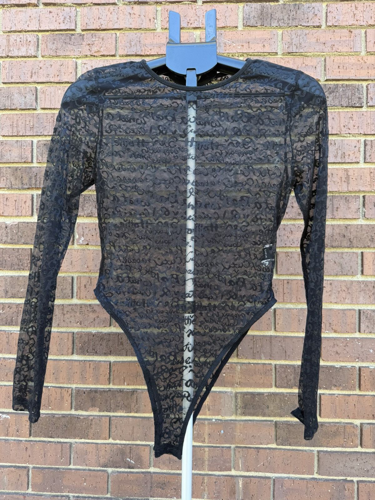 Shein Black Sheer Lace Mesh Long Sleeve Bodysuit Womens Size Large Size L / US 10 / IT 46 - 1 Thumbnail