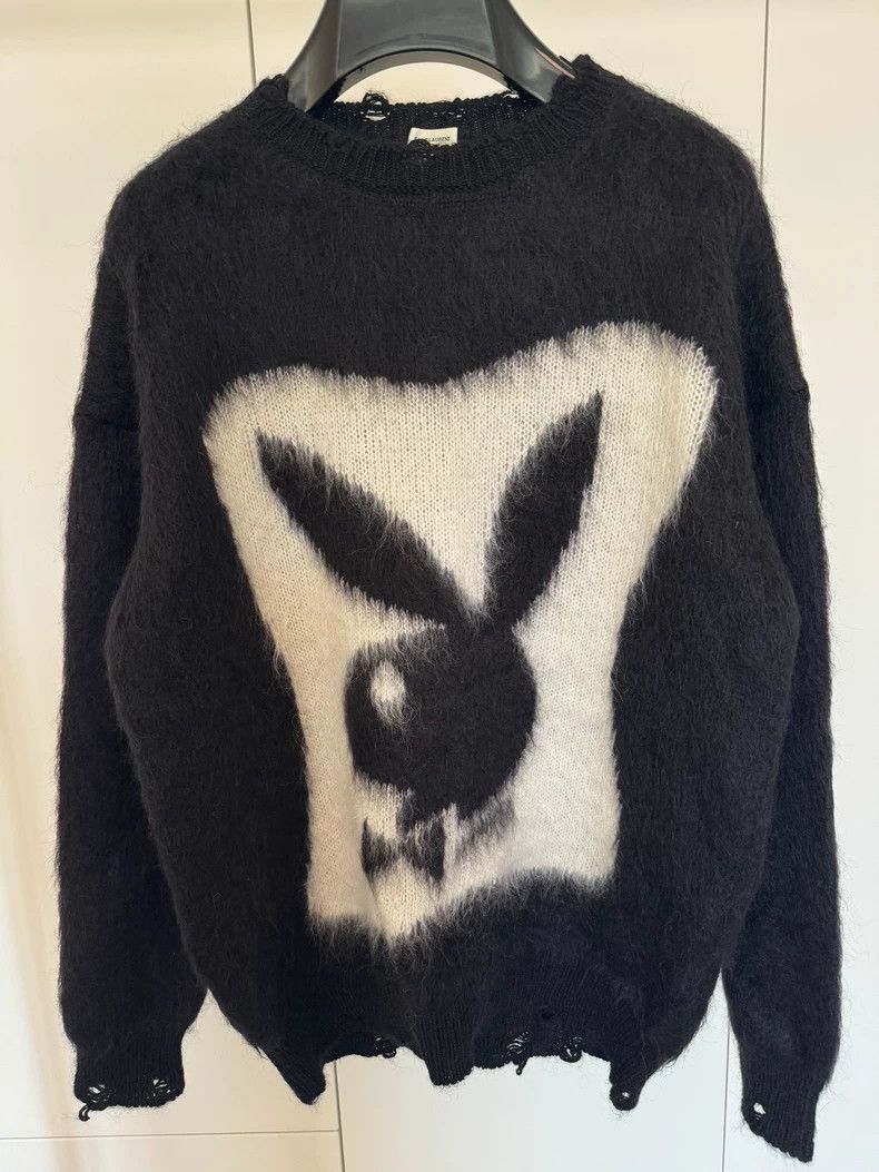 Saint Laurent Paris Saint Laurent Paris SAINT LAURENT Black Sweater with Bunny Size US S / EU 44-46 / 1 - 1 Thumbnail