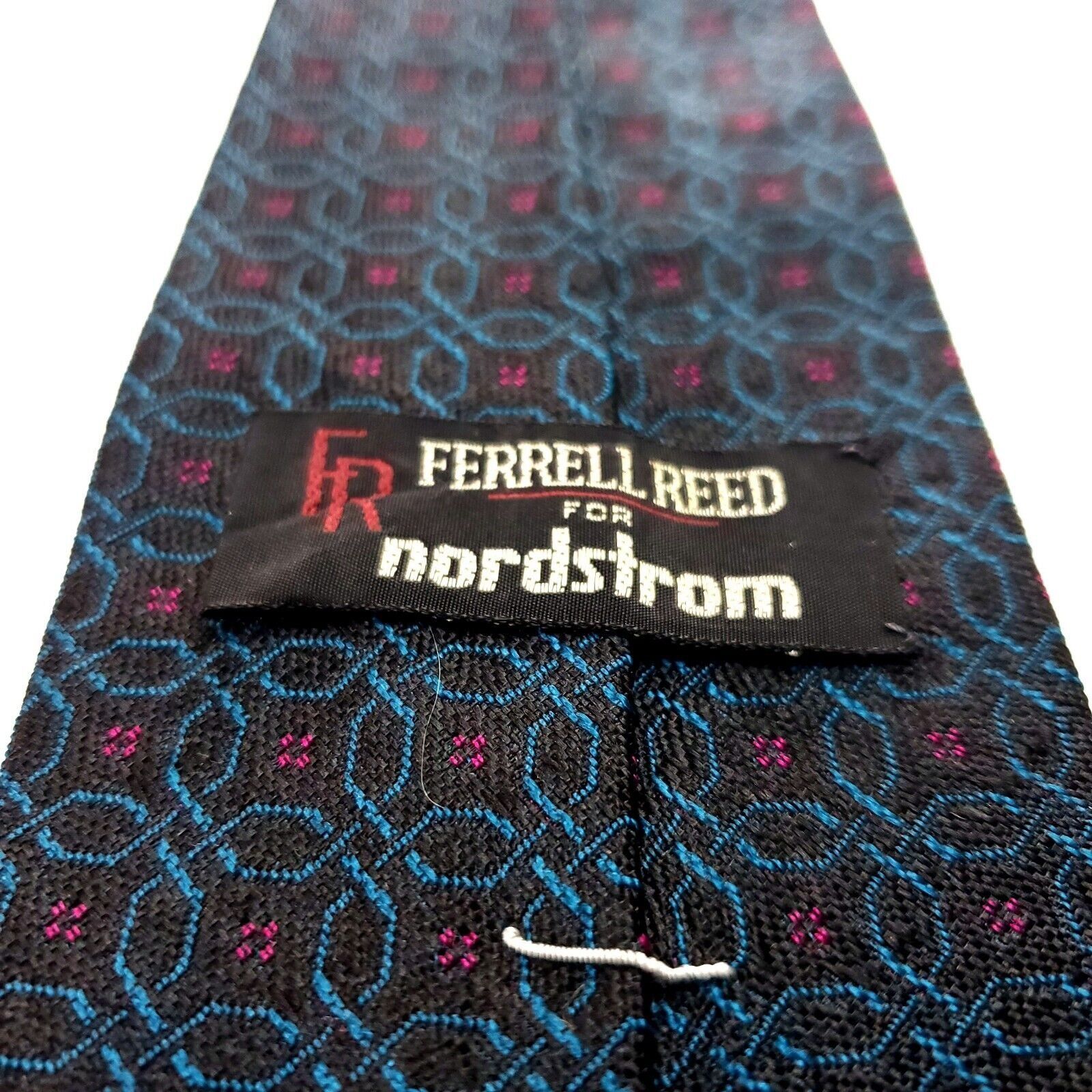 Vintage Ferrell Reed Norstrom Silk Tie Woven Black Green Red Geometr Size ONE SIZE - 5 Thumbnail